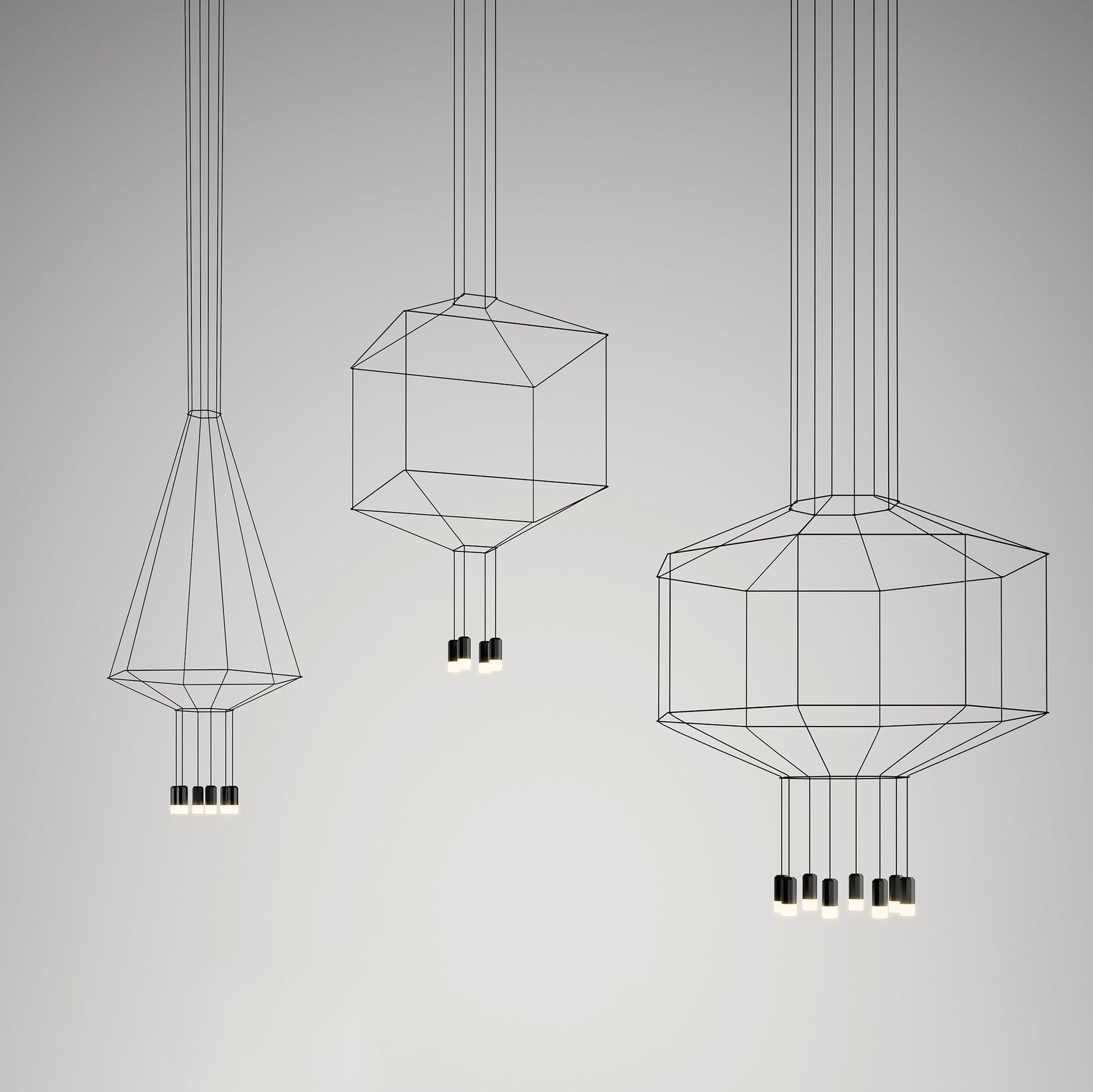 Bovena Pendant Lamp Geometric Wire Black LED-Neutral Decor