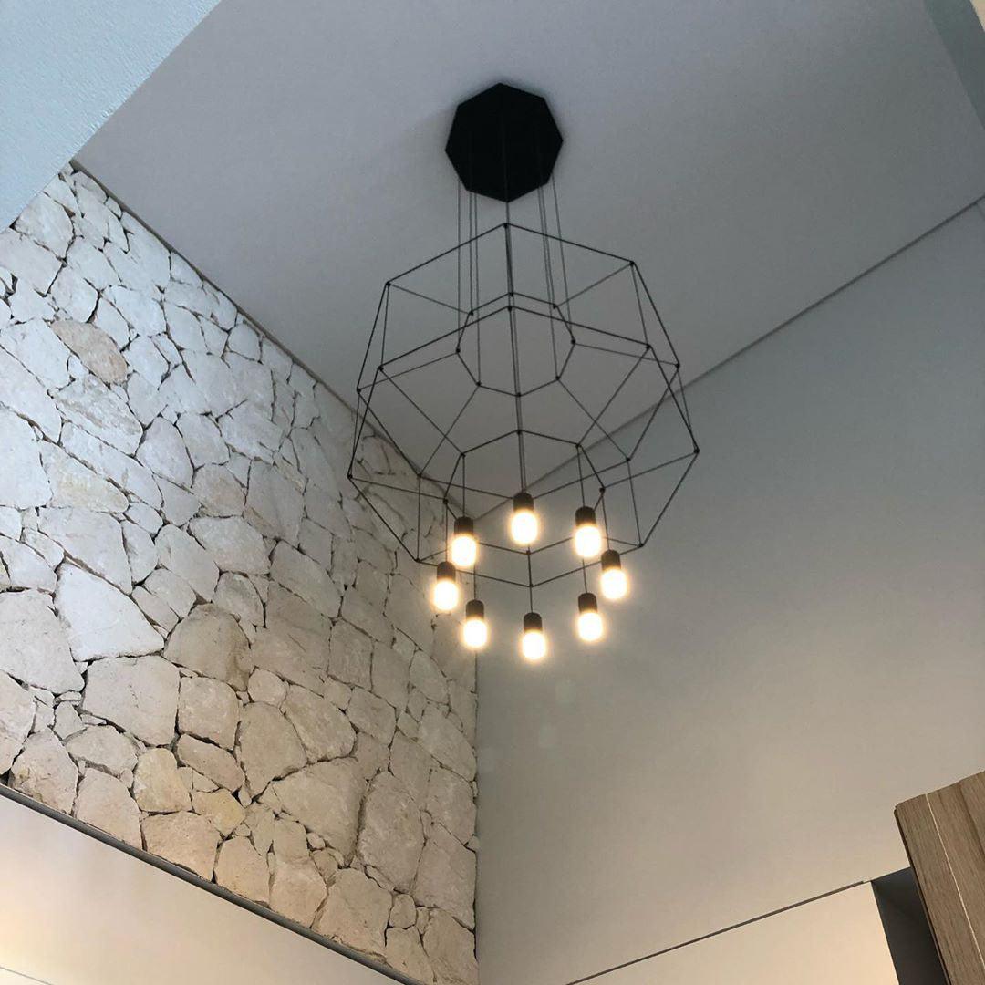 Bovena Pendant Lamp Geometric Wire Black LED-Neutral Decor