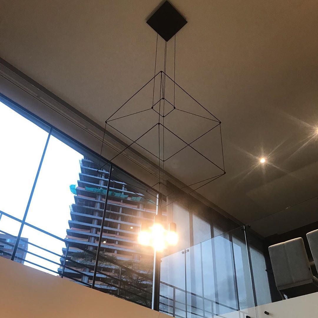 Bovena Pendant Lamp Geometric Wire Black LED-Neutral Decor