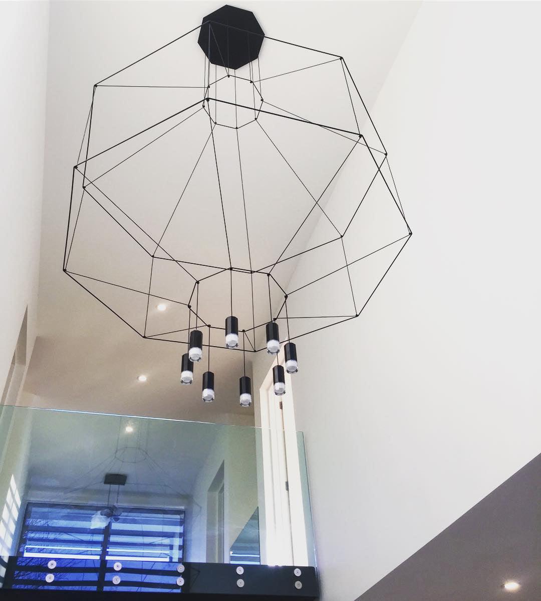 Bovena Pendant Lamp Geometric Wire Black LED-Neutral Decor