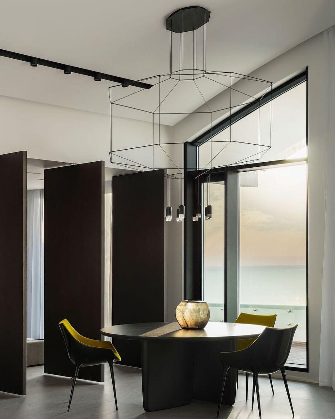 Bovena Pendant Lamp Geometric Wire Black LED-Neutral Decor