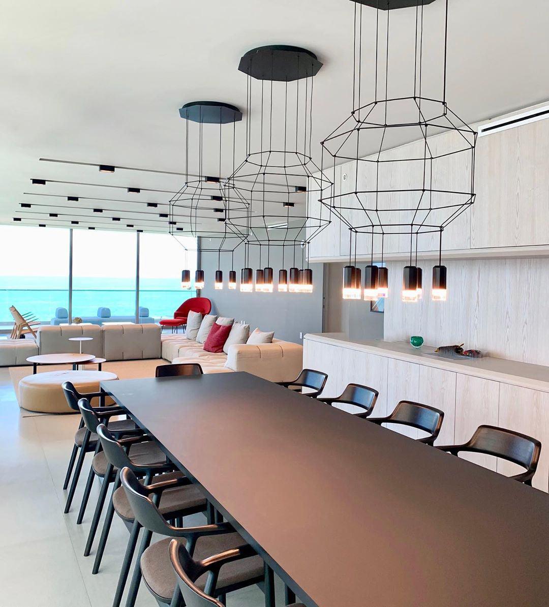 Bovena Pendant Lamp Geometric Wire Black LED-Neutral Decor