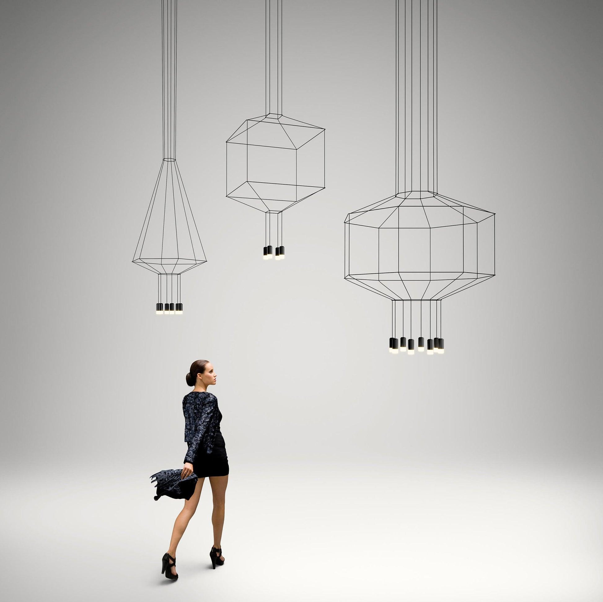 Bovena Pendant Lamp Geometric Wire Black LED-Neutral Decor