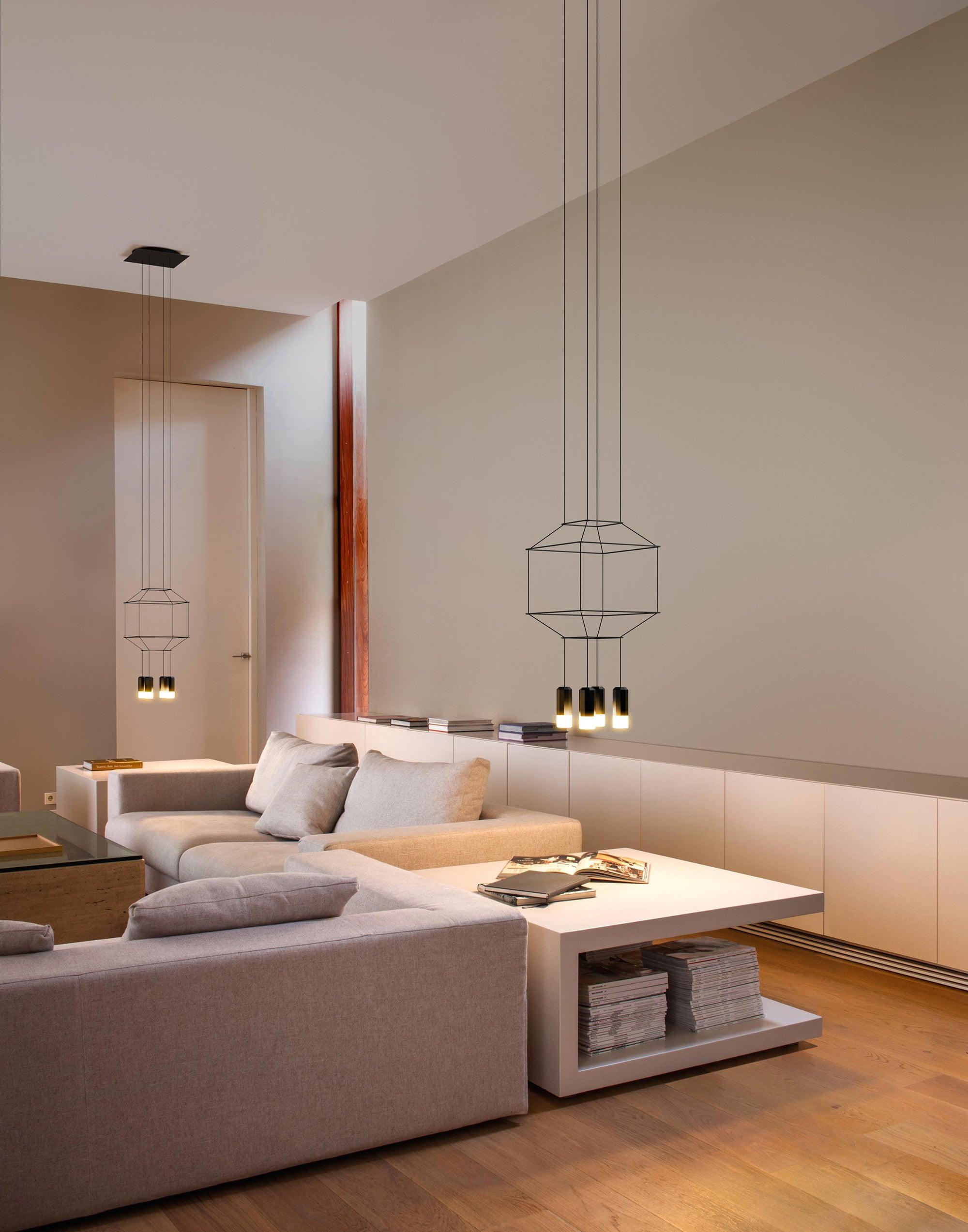 Bovena Pendant Lamp Geometric Wire Black LED-Neutral Decor
