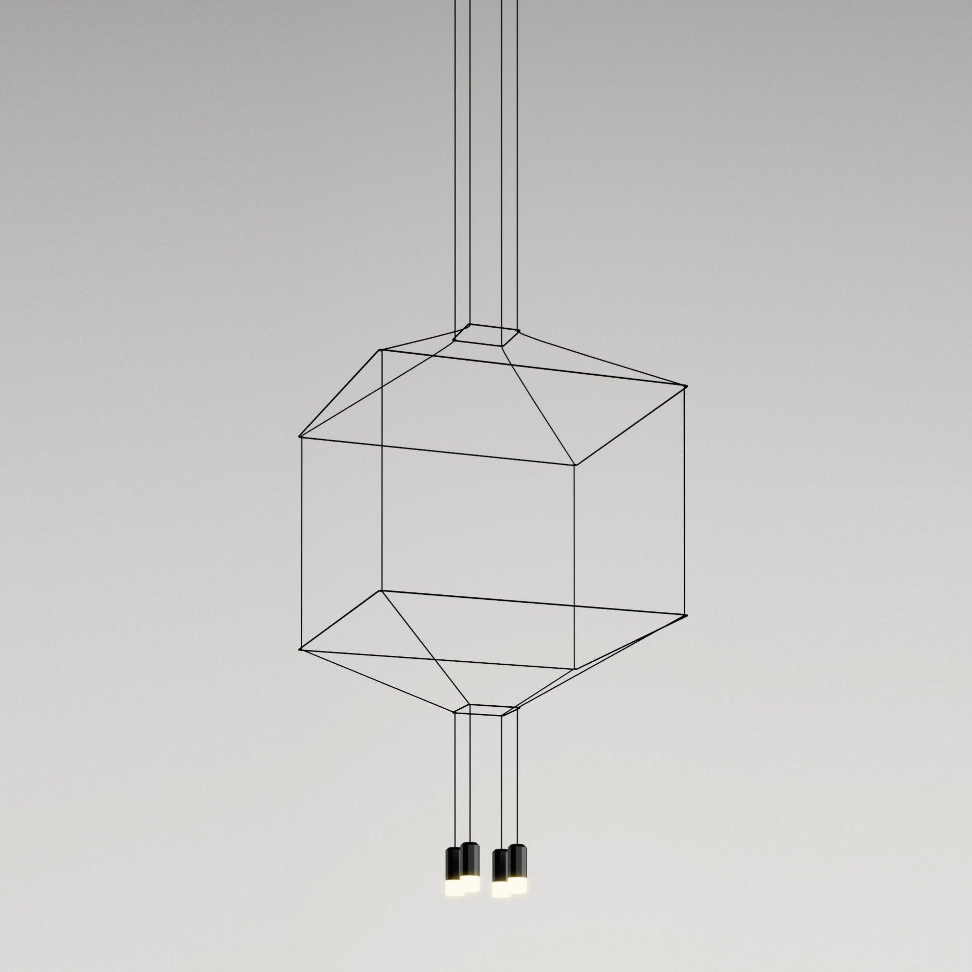 Bovena Pendant Lamp Geometric Wire Black LED-Neutral Decor