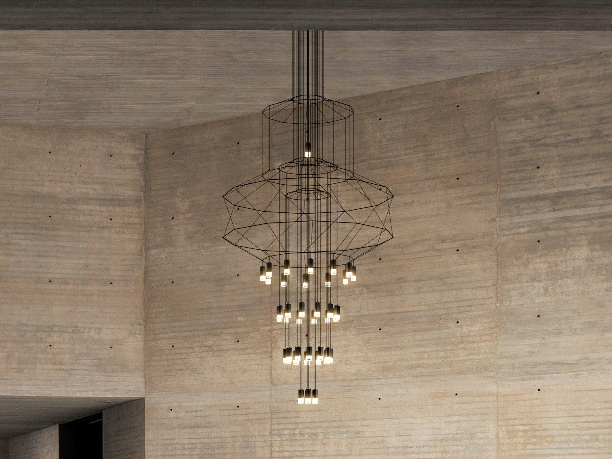 Tevenq Chandelier Lines Black Wireframe LED-Neutral Decor