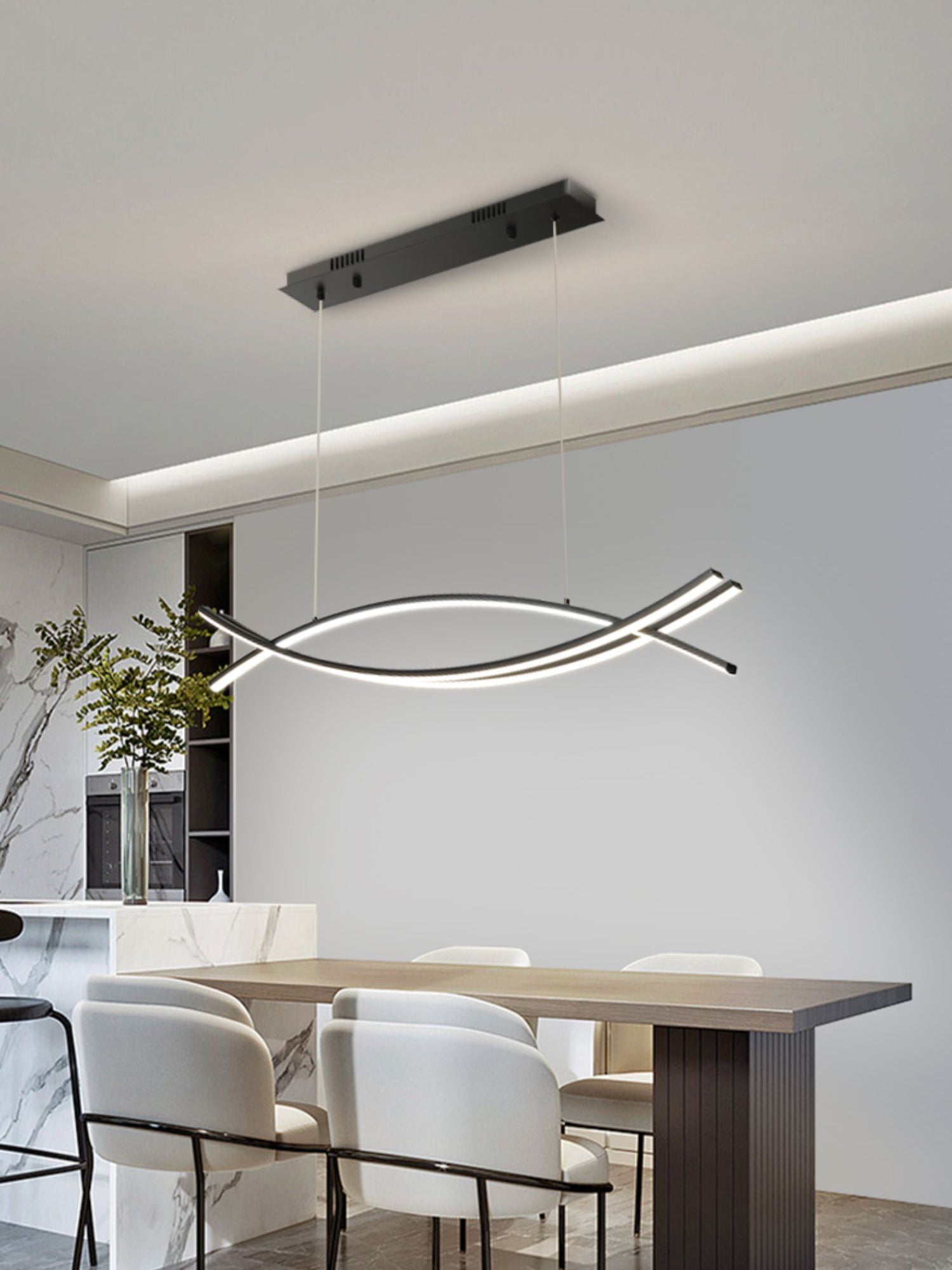Curinis Modern Minimalist Art LED Chandelier-Neutral Decor