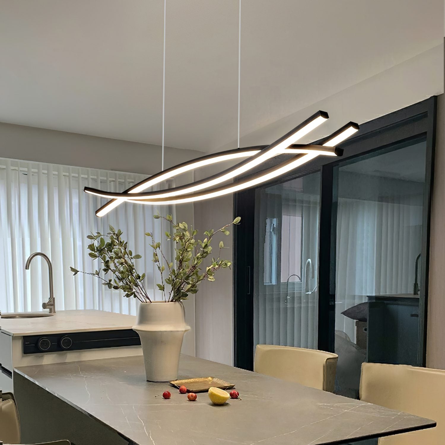 Curinis Modern Minimalist Art LED Chandelier-Neutral Decor