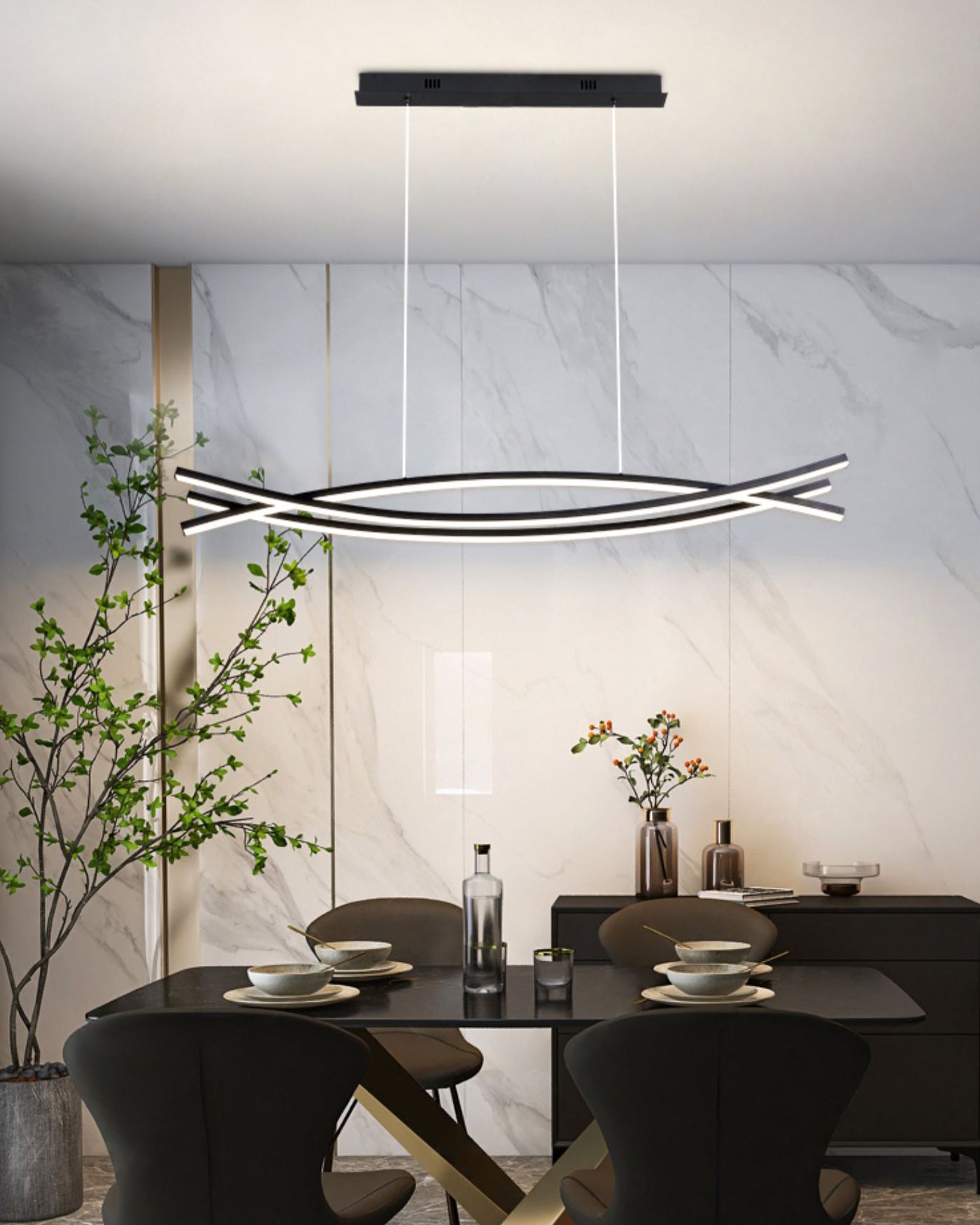 Curinis Modern Minimalist Art LED Chandelier-Neutral Decor