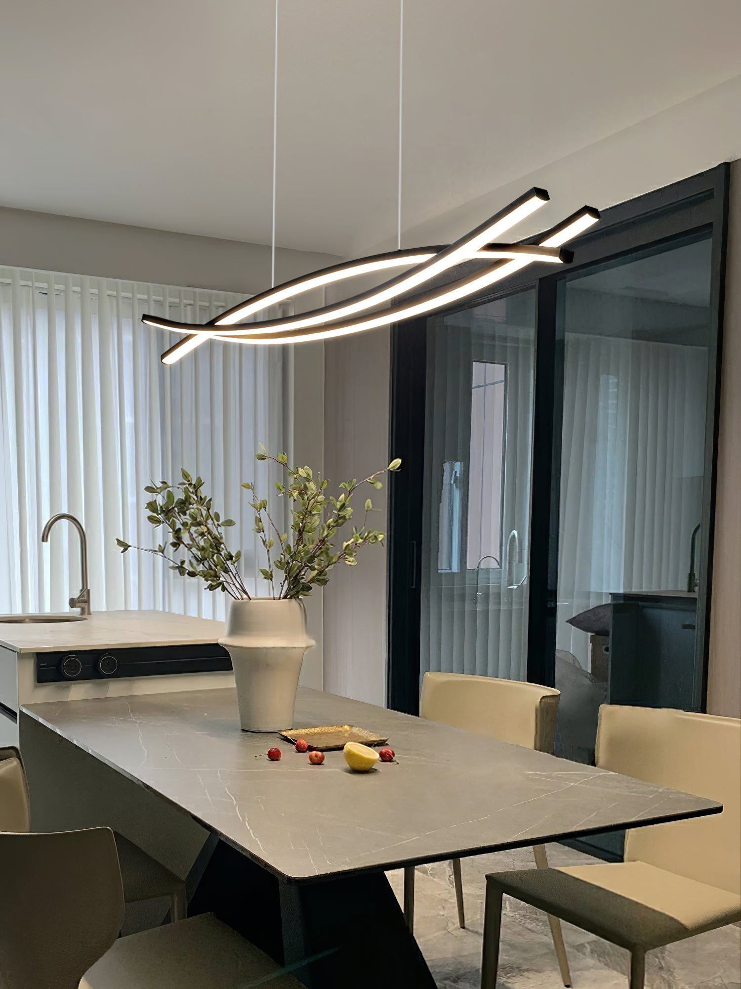 Curinis Modern Minimalist Art LED Chandelier-Neutral Decor