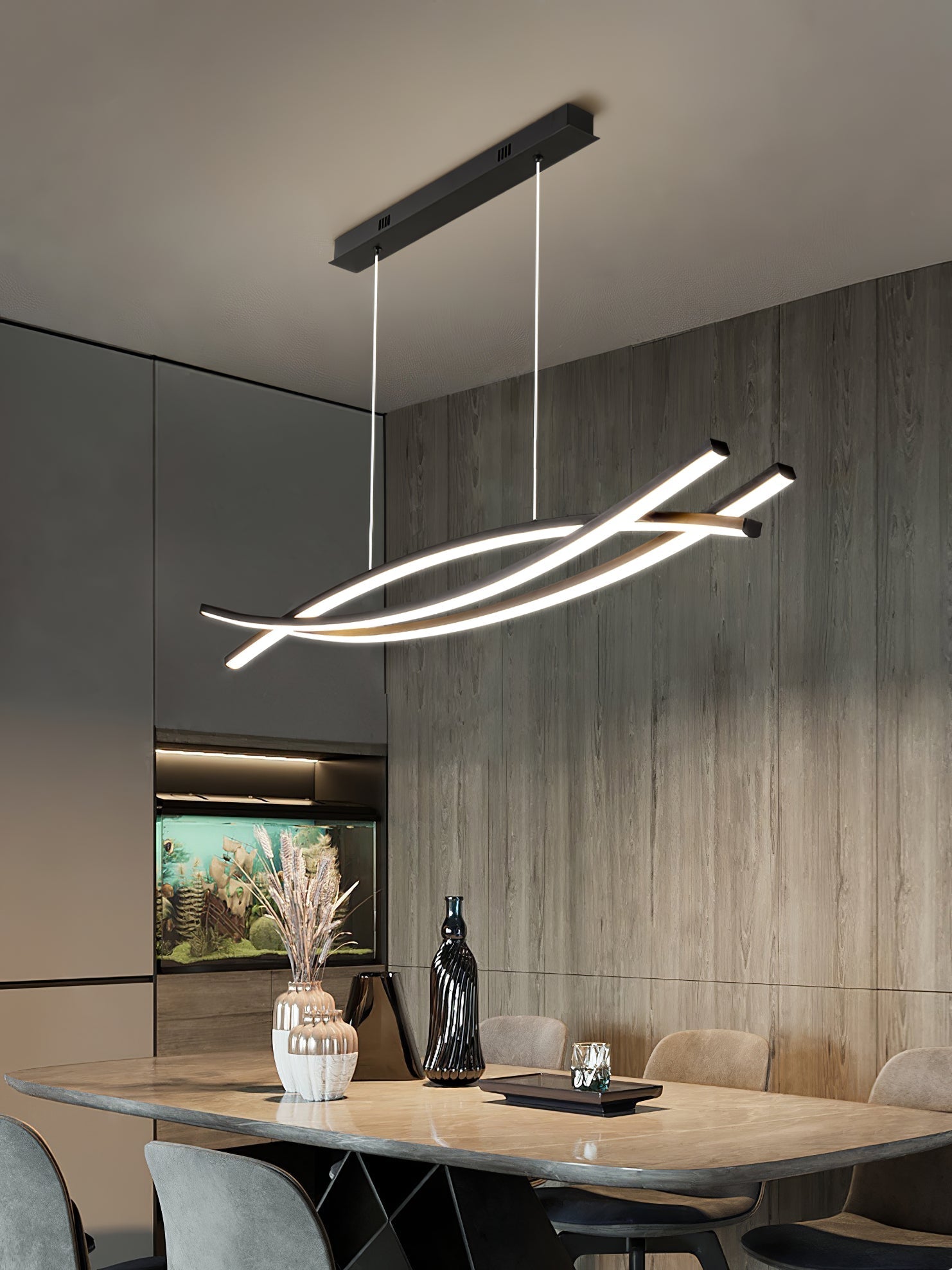 Curinis Modern Minimalist Art LED Chandelier-Neutral Decor