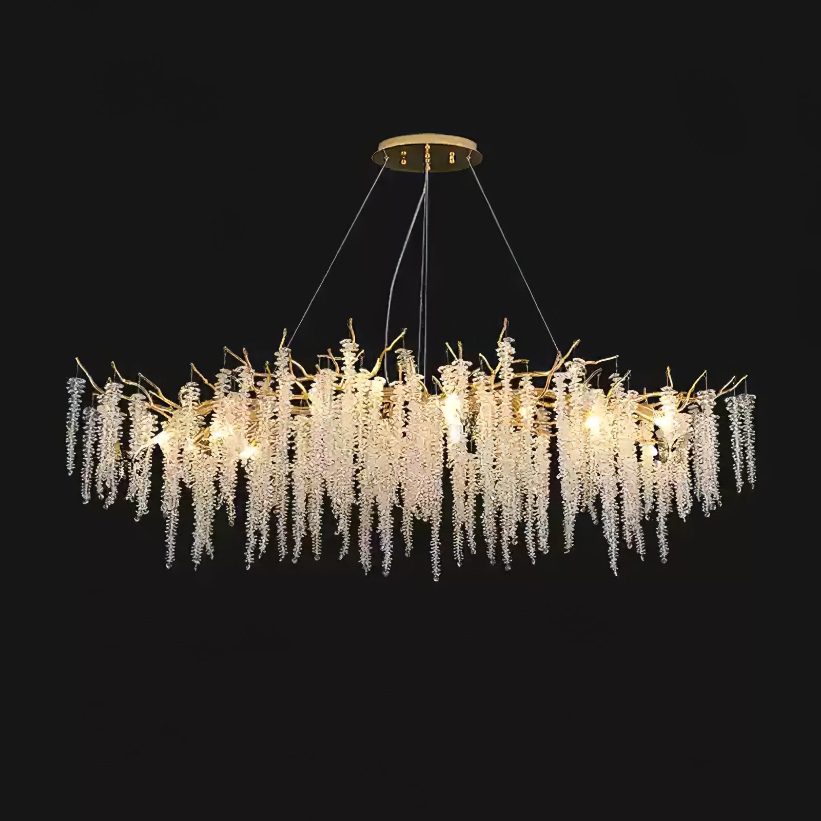 Noriel Chandelier Wisteria Flower Crystal-Neutral Decor