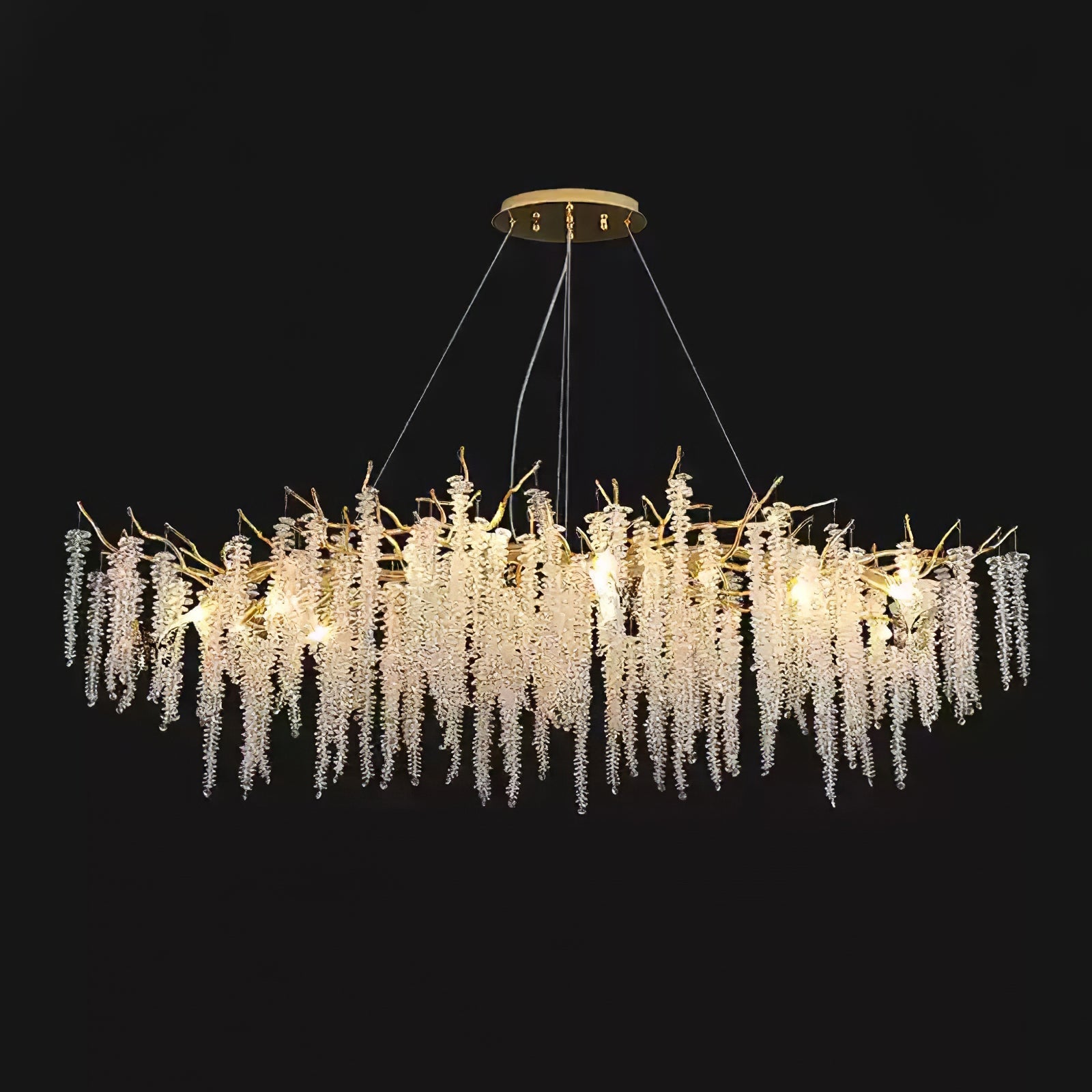 Noriel Chandelier Wisteria Flower Crystal-Neutral Decor