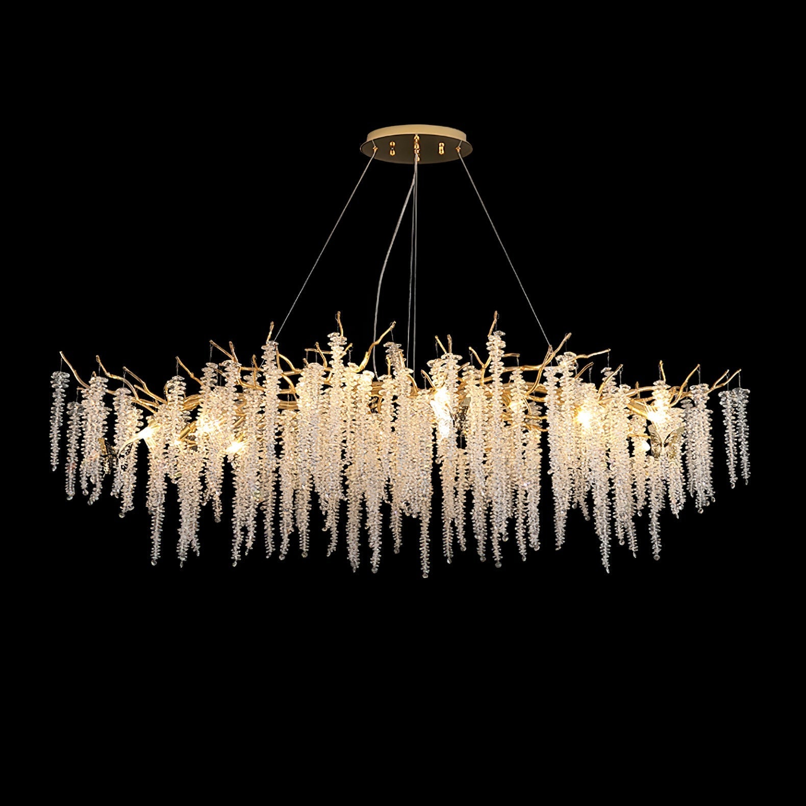 Noriel Chandelier Wisteria Flower Crystal-Neutral Decor