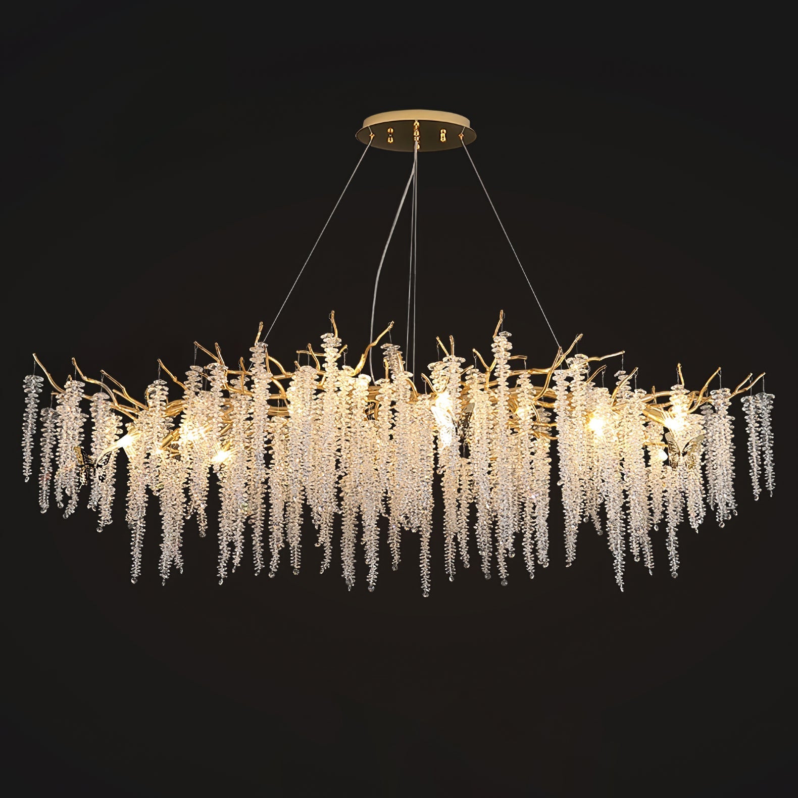 Noriel Chandelier Wisteria Flower Crystal-Neutral Decor