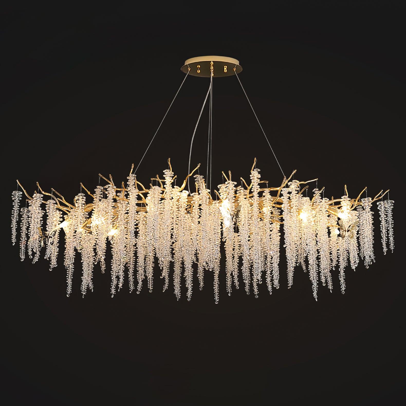 Noriel Chandelier Wisteria Flower Crystal-Neutral Decor