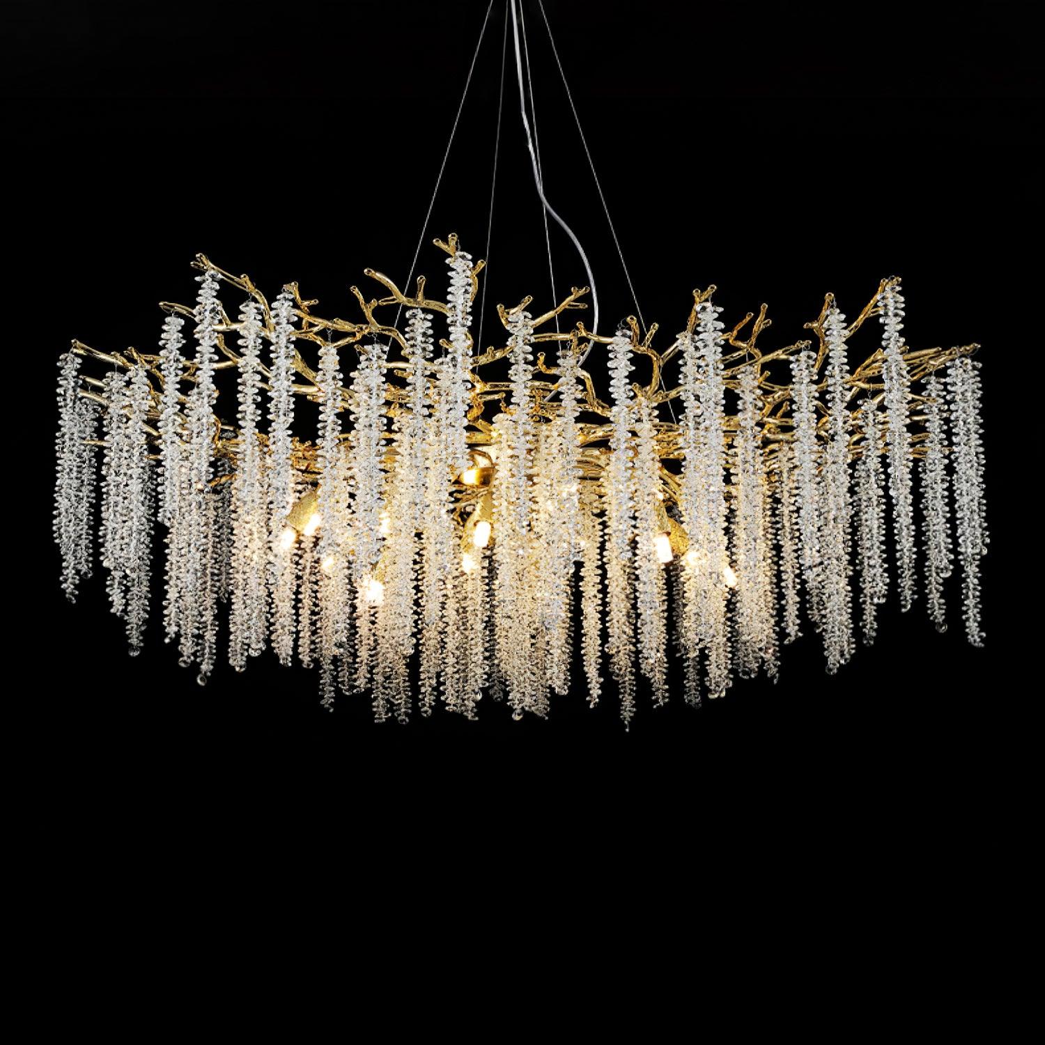 Noriel Chandelier Wisteria Flower Crystal-Neutral Decor