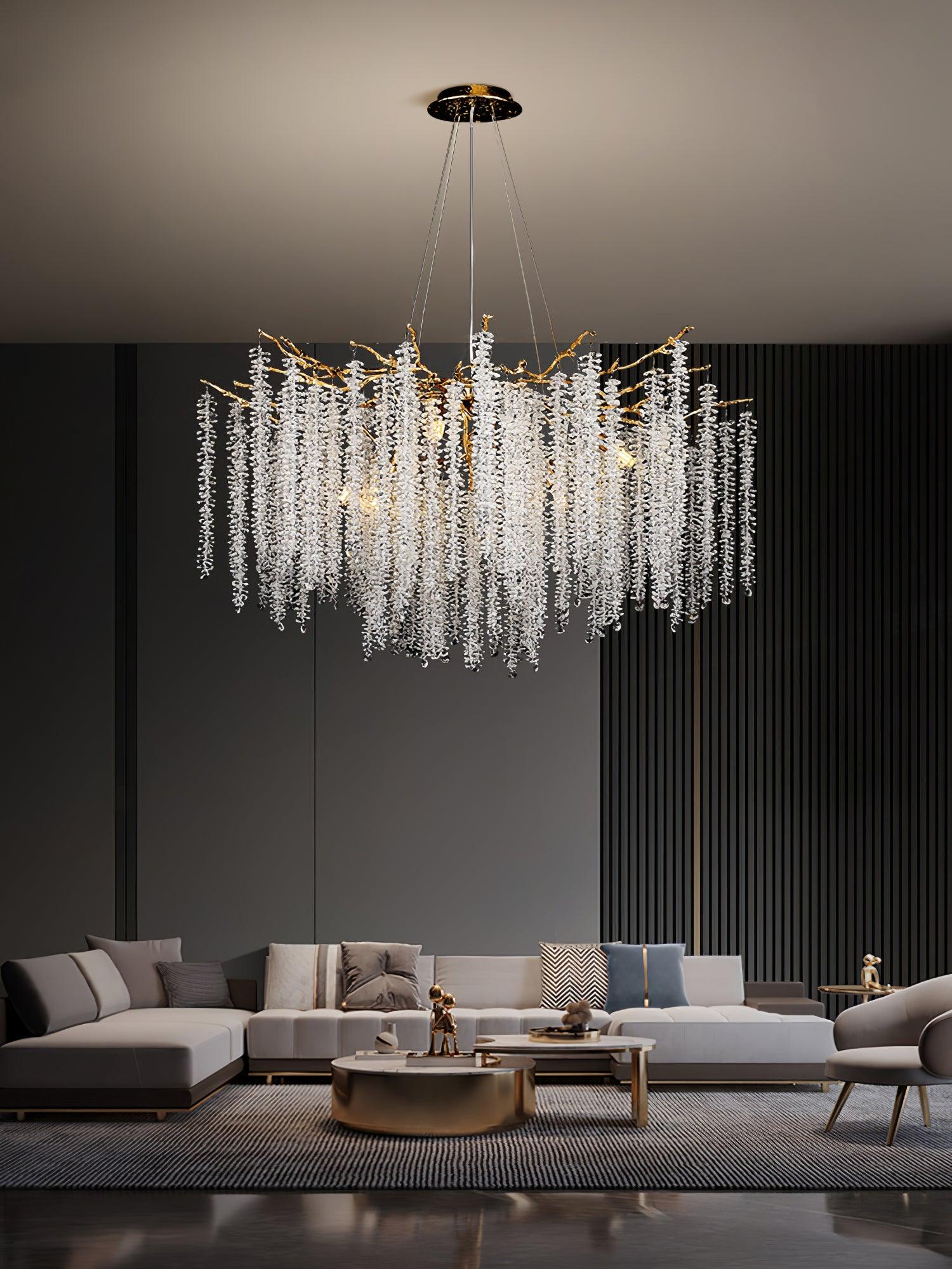 Noriel Chandelier Wisteria Flower Crystal-Neutral Decor