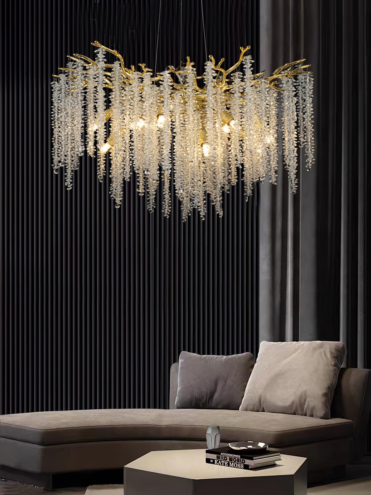 Noriel Chandelier Wisteria Flower Crystal-Neutral Decor