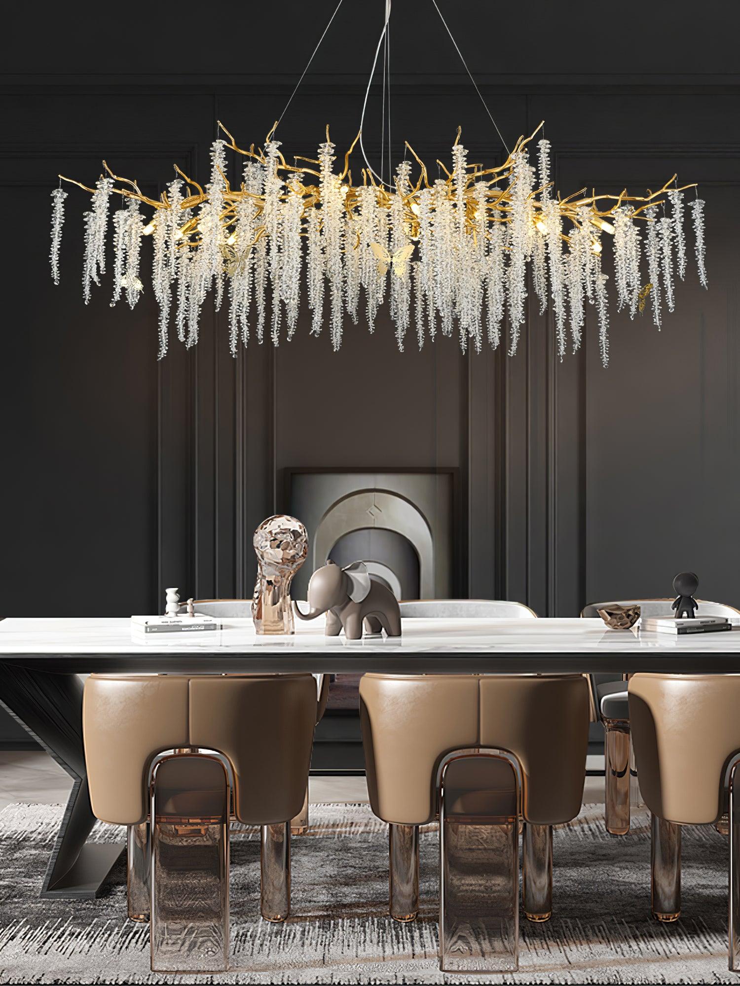 Noriel Chandelier Wisteria Flower Crystal-Neutral Decor