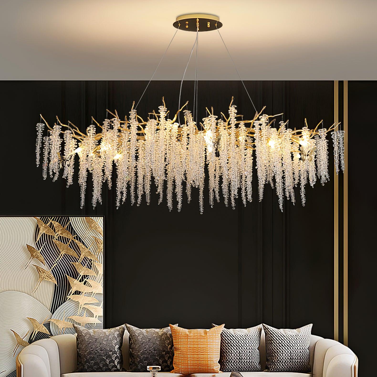 Noriel Chandelier Wisteria Flower Crystal-Neutral Decor