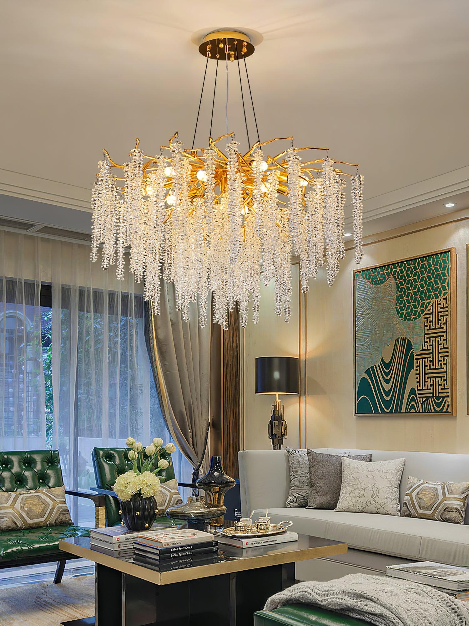 Noriel Chandelier Wisteria Flower Crystal-Neutral Decor