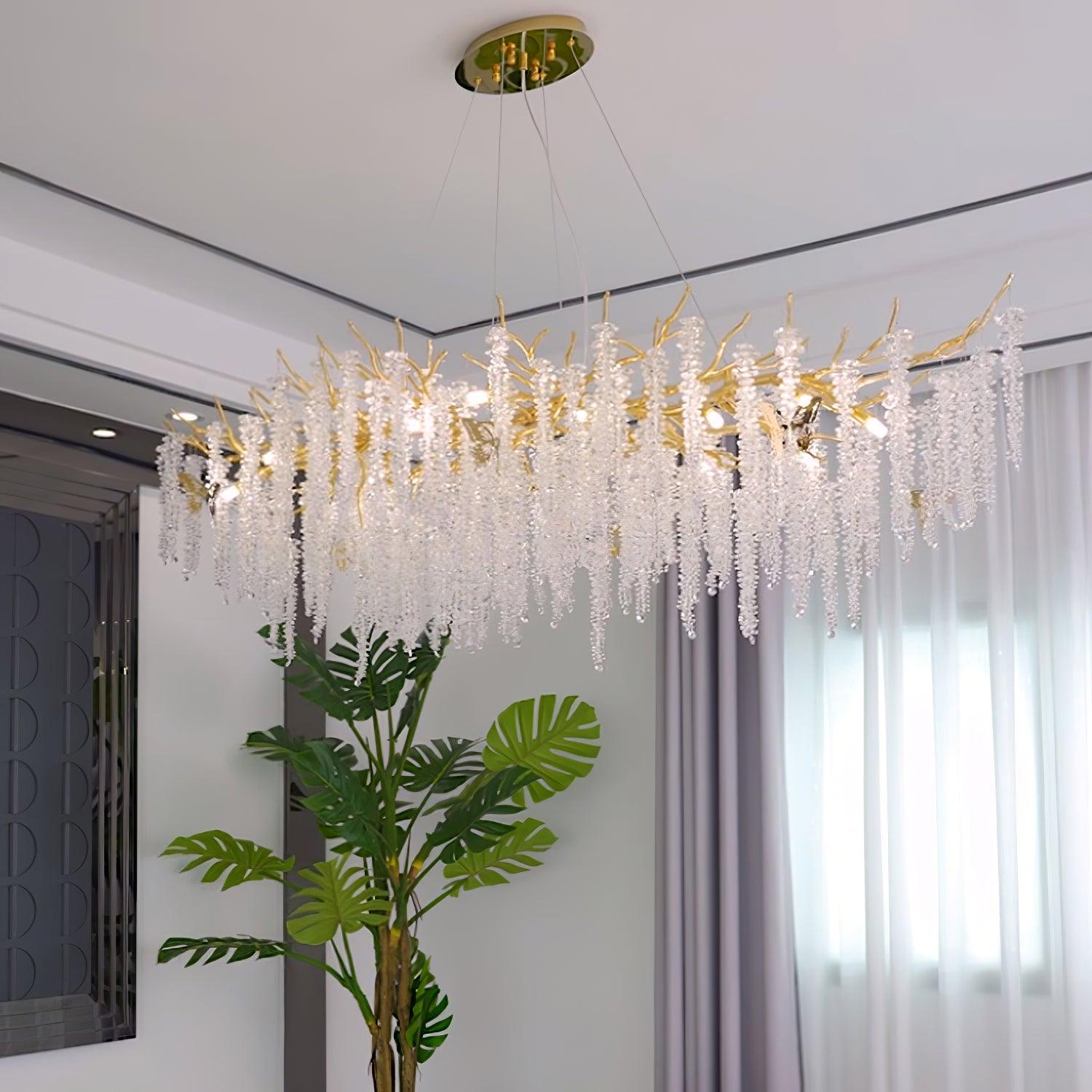 Noriel Chandelier Wisteria Flower Crystal-Neutral Decor