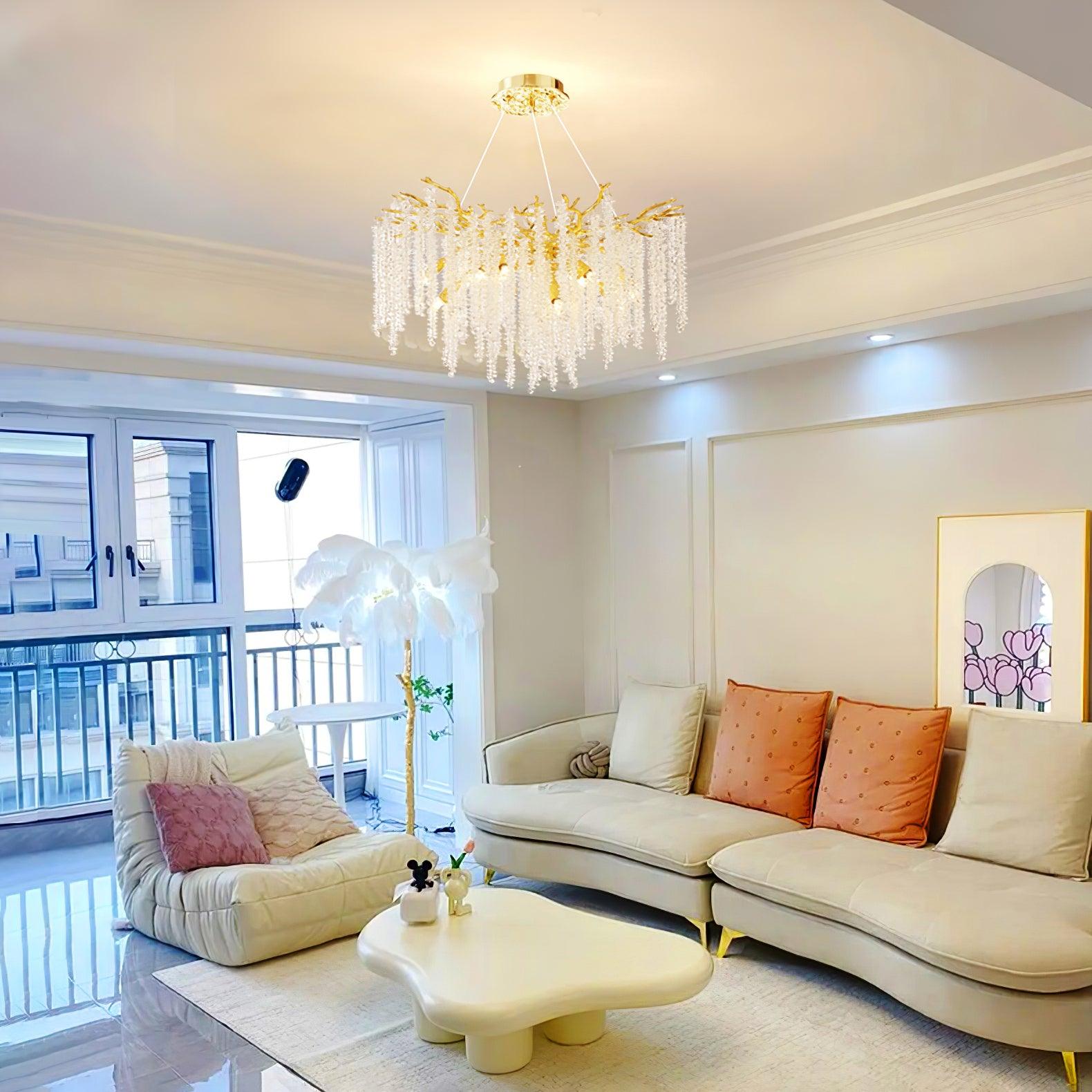 Noriel Chandelier Wisteria Flower Crystal-Neutral Decor