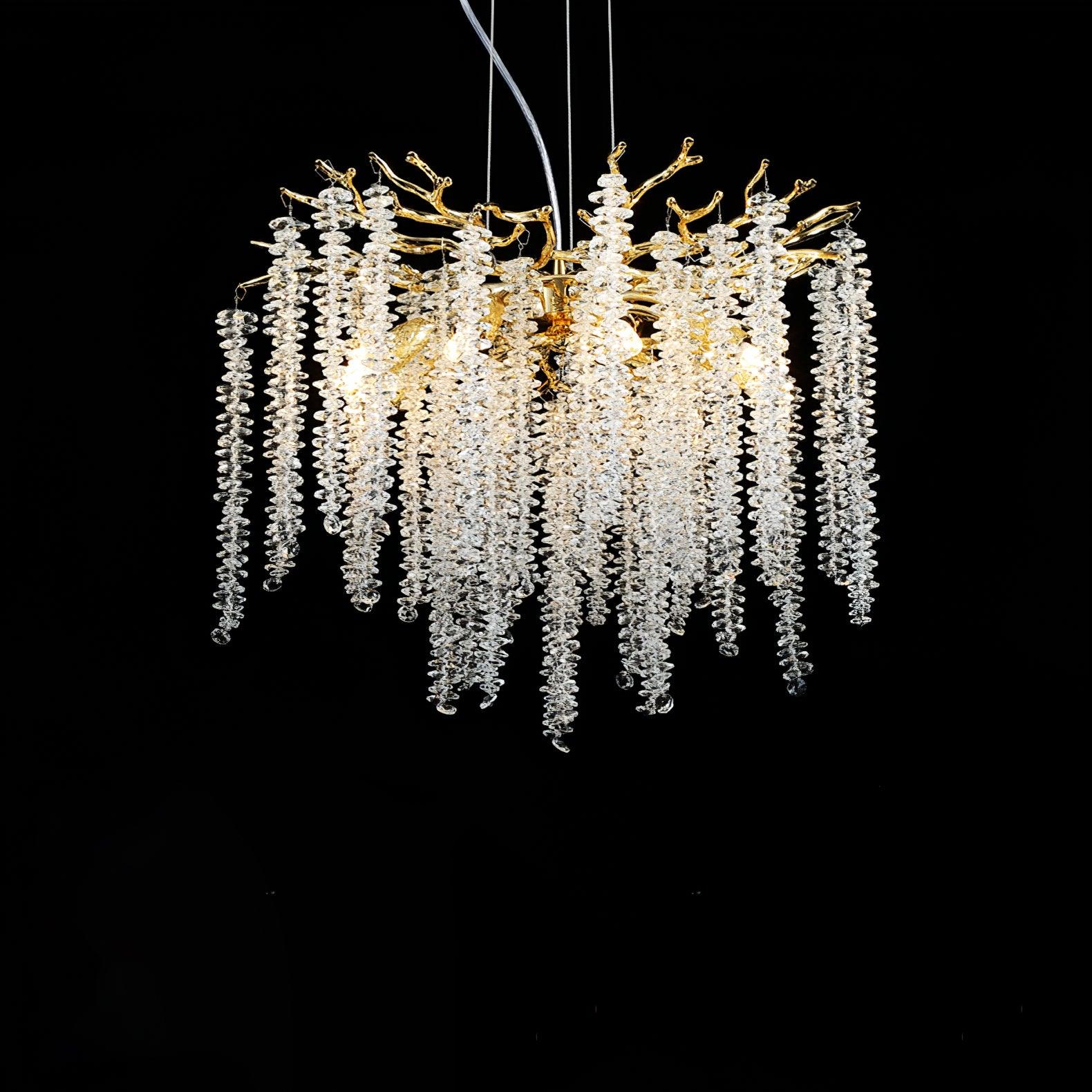 Noriel Chandelier Wisteria Flower Crystal-Neutral Decor