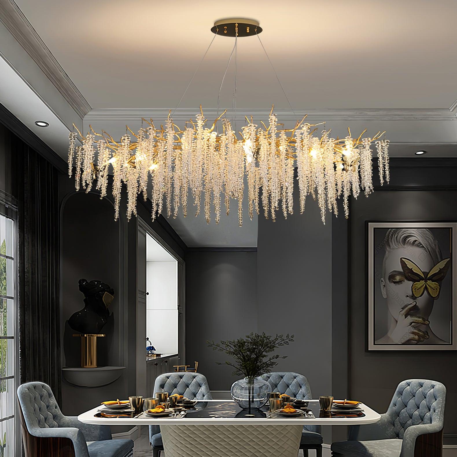 Noriel Chandelier Wisteria Flower Crystal-Neutral Decor