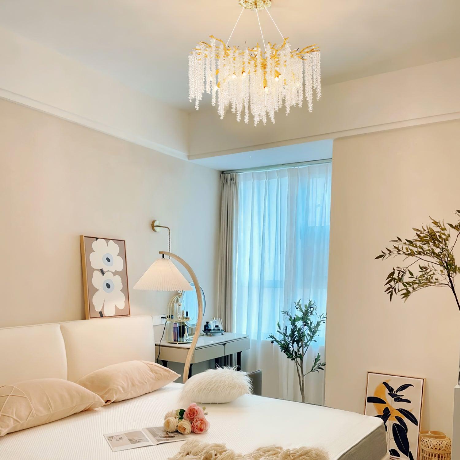 Noriel Chandelier Wisteria Flower Crystal-Neutral Decor