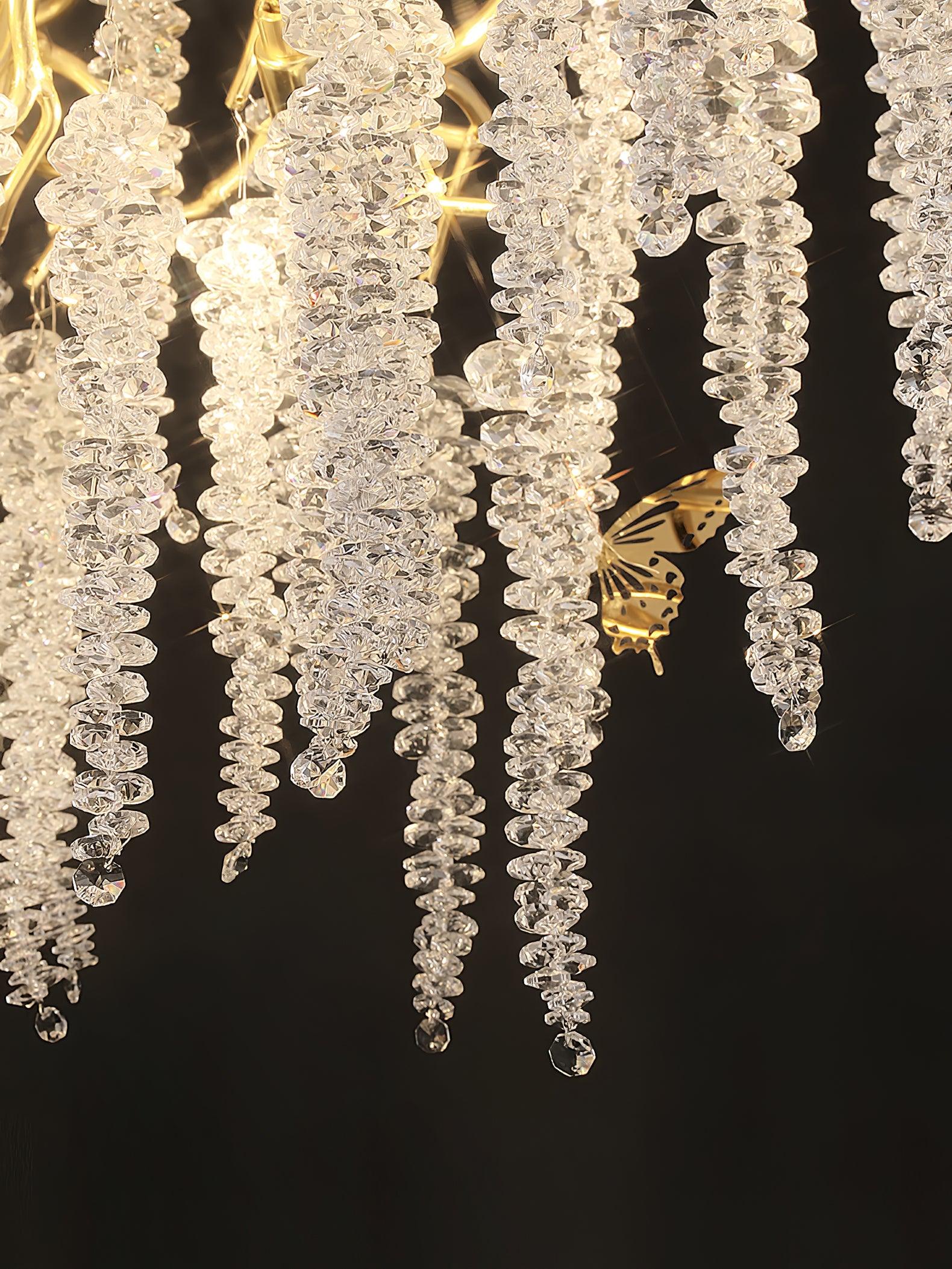 Noriel Chandelier Wisteria Flower Crystal-Neutral Decor