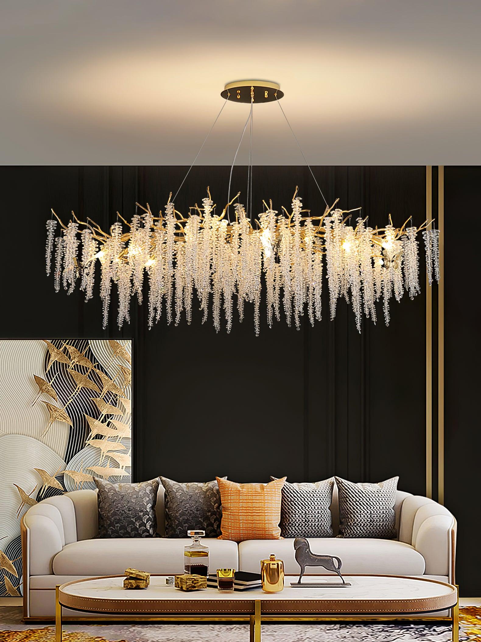 Noriel Chandelier Wisteria Flower Crystal-Neutral Decor