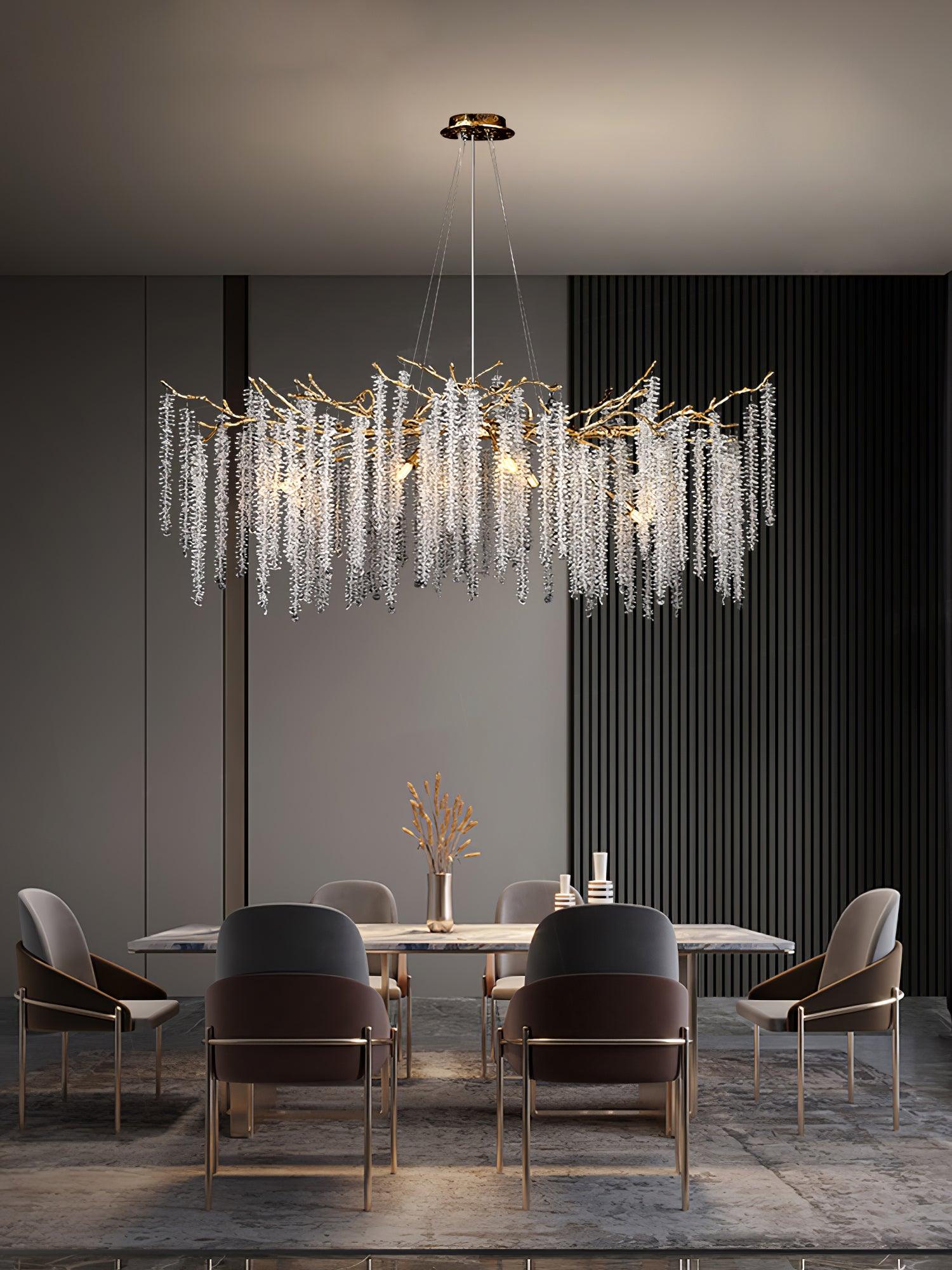 Noriel Chandelier Wisteria Flower Crystal-Neutral Decor