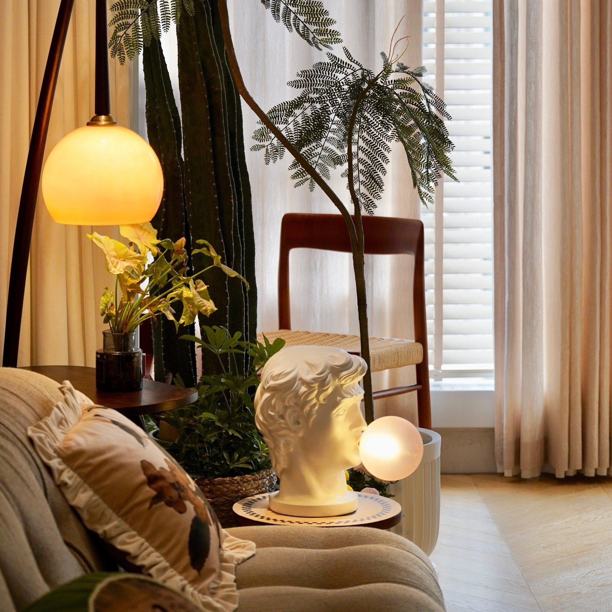 Vona Contemporary Glass Table Lamp-Neutral Decor