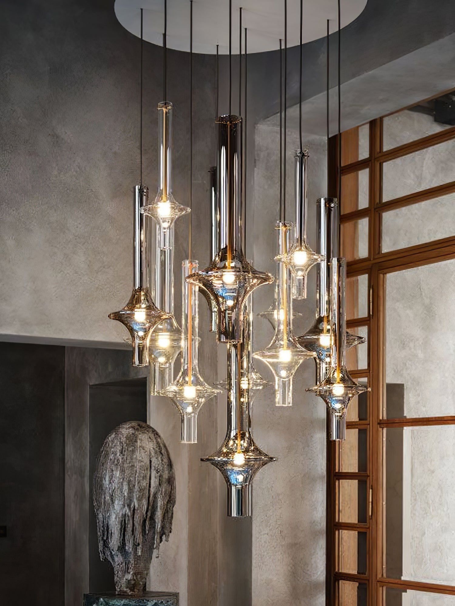 Sarenol Glass Industrial Glam Pendant Light-Neutral Decor