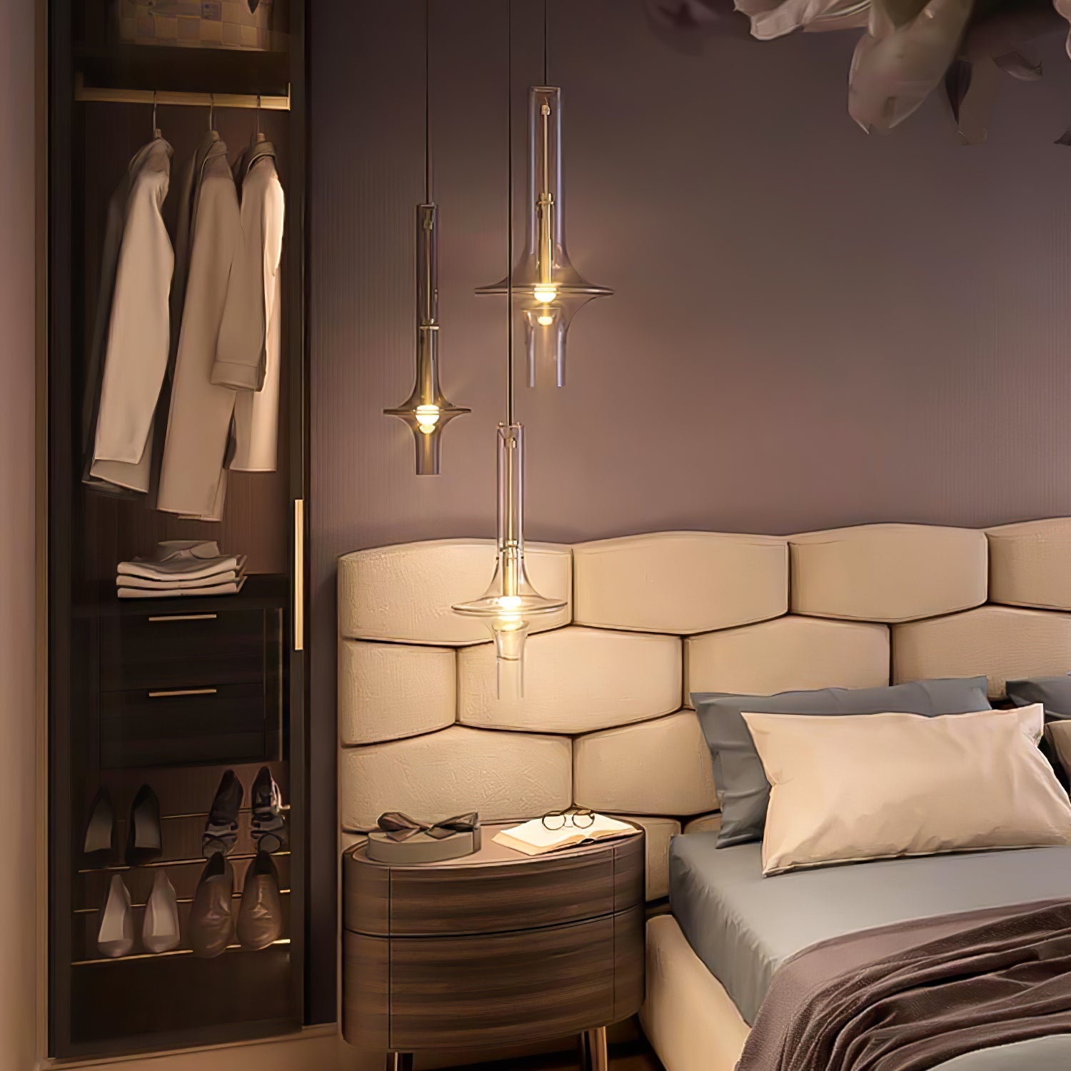 Sarenol Glass Industrial Glam Pendant Light-Neutral Decor