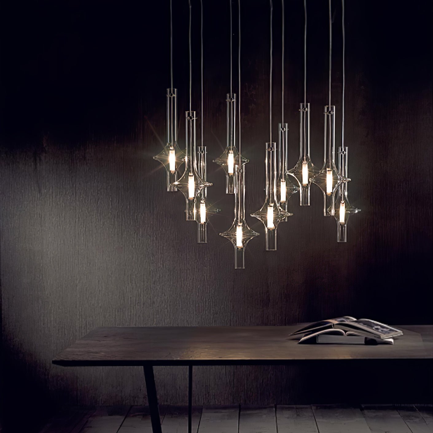 Sarenol Glass Industrial Glam Pendant Light-Neutral Decor