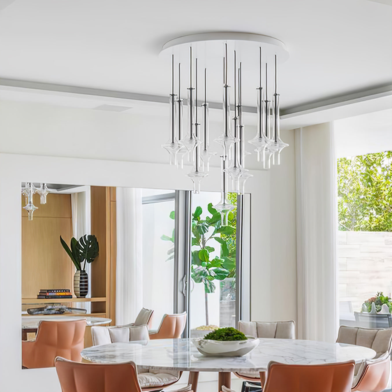 Sarenol Glass Industrial Glam Pendant Light-Neutral Decor