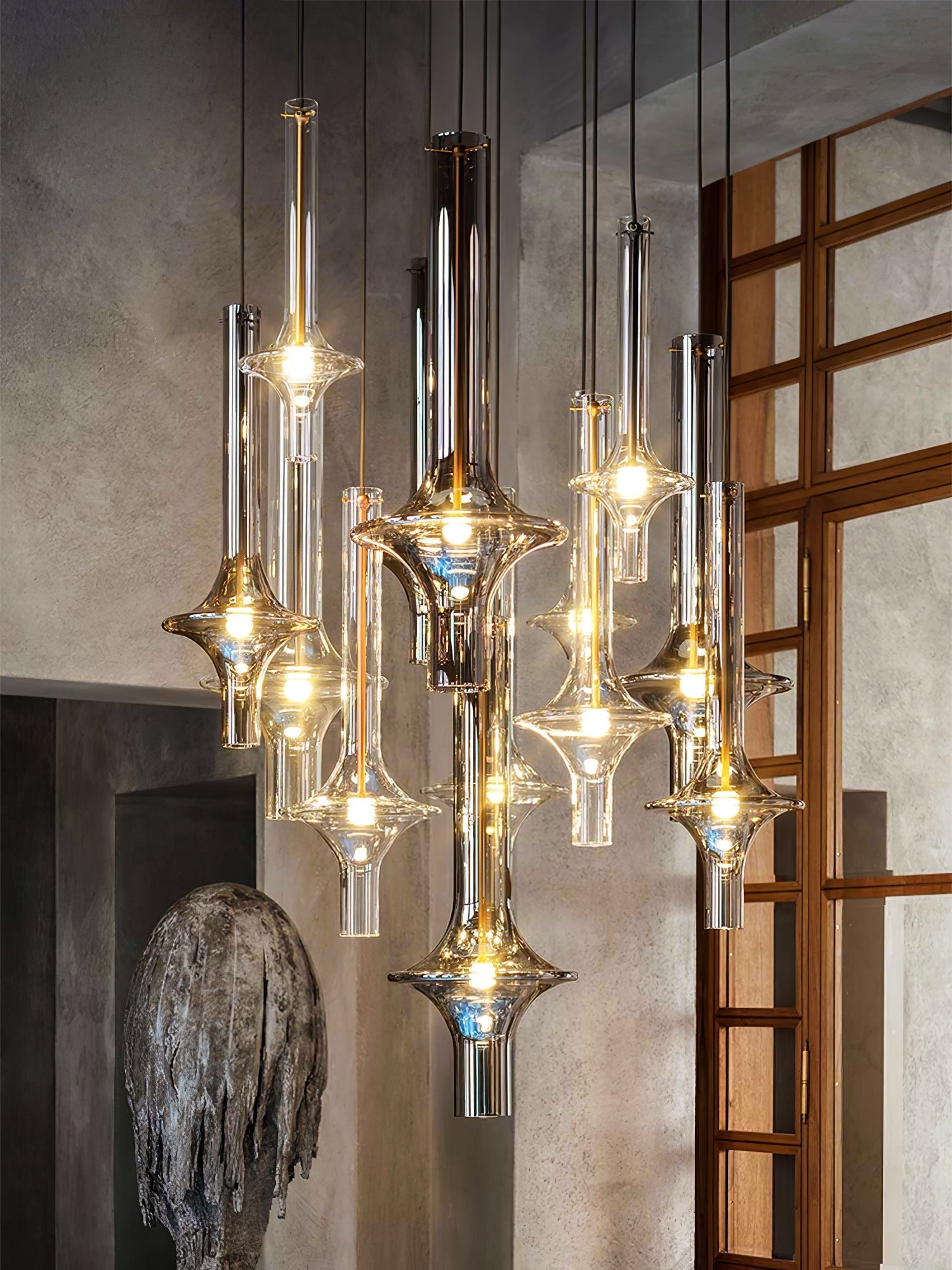 Sarenol Glass Industrial Glam Pendant Light-Neutral Decor