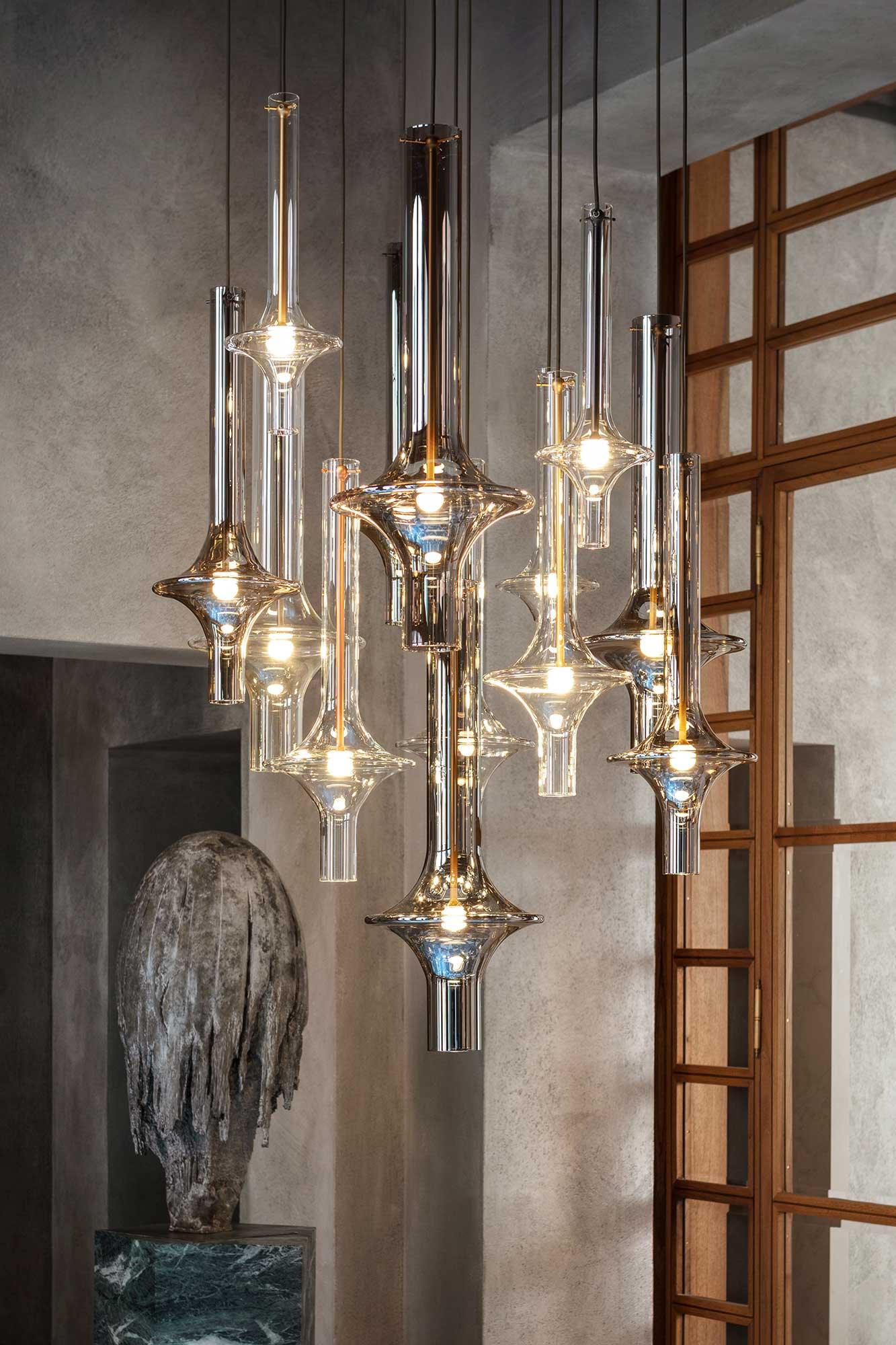 Sarenol Glass Industrial Glam Pendant Light-Neutral Decor