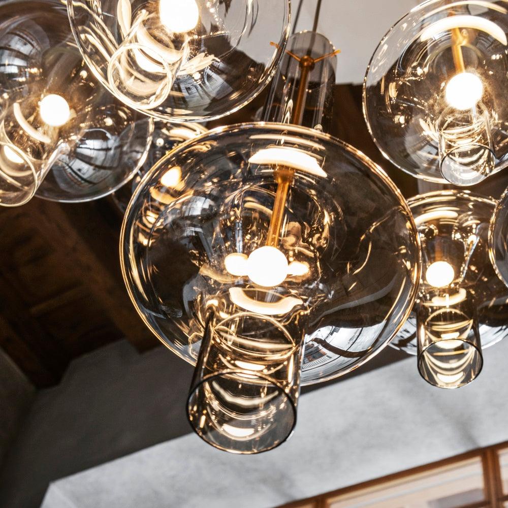 Sarenol Glass Industrial Glam Pendant Light-Neutral Decor
