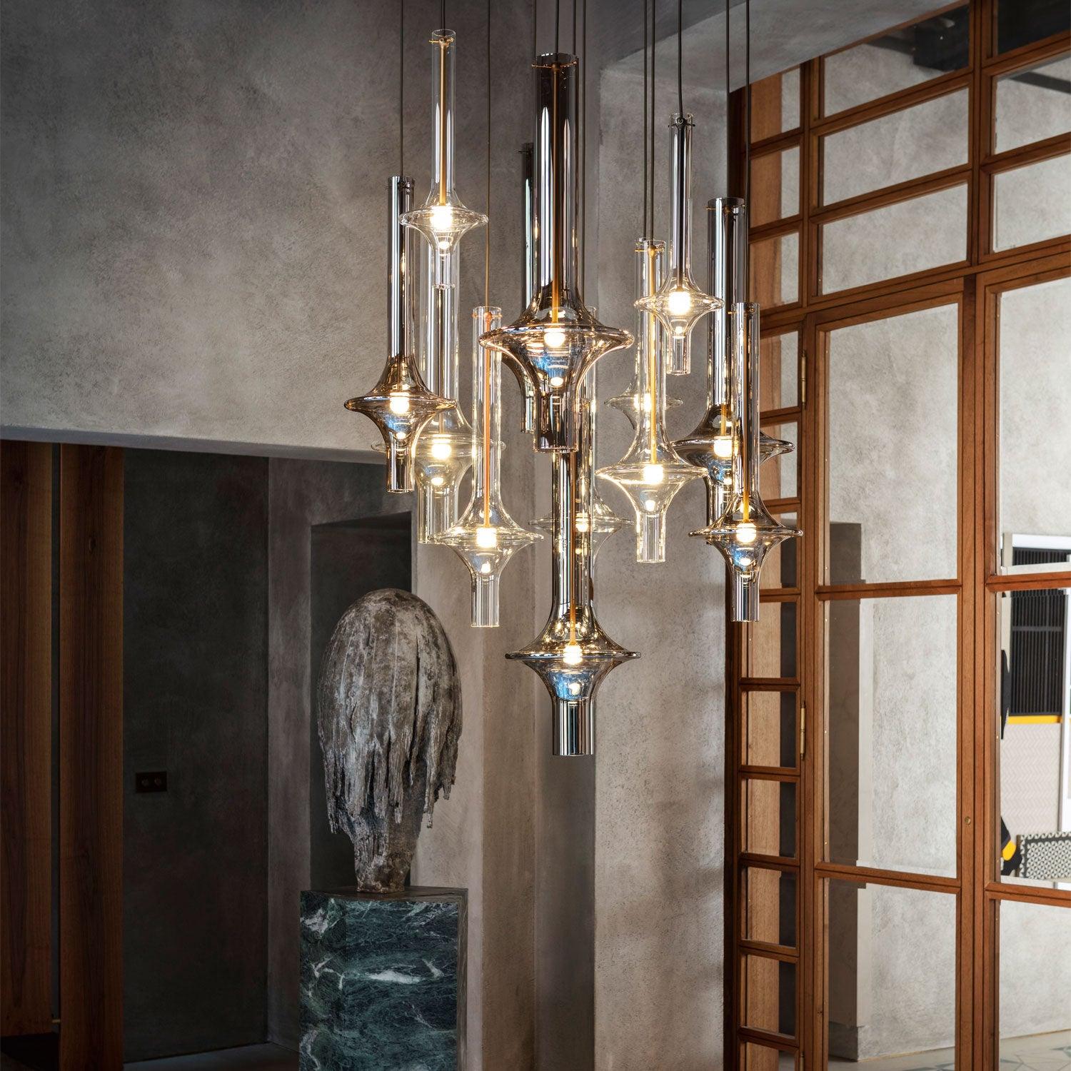 Sarenol Glass Industrial Glam Pendant Light-Neutral Decor