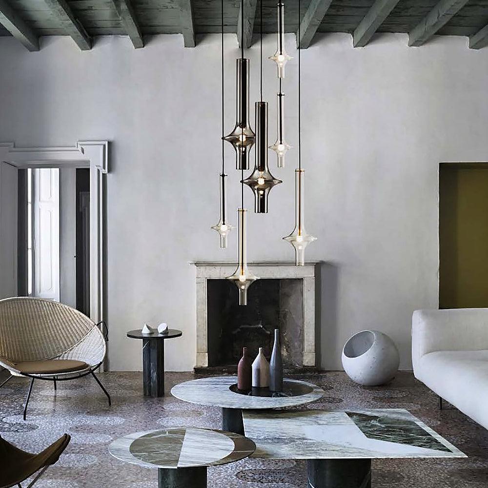 Sarenol Glass Industrial Glam Pendant Light-Neutral Decor