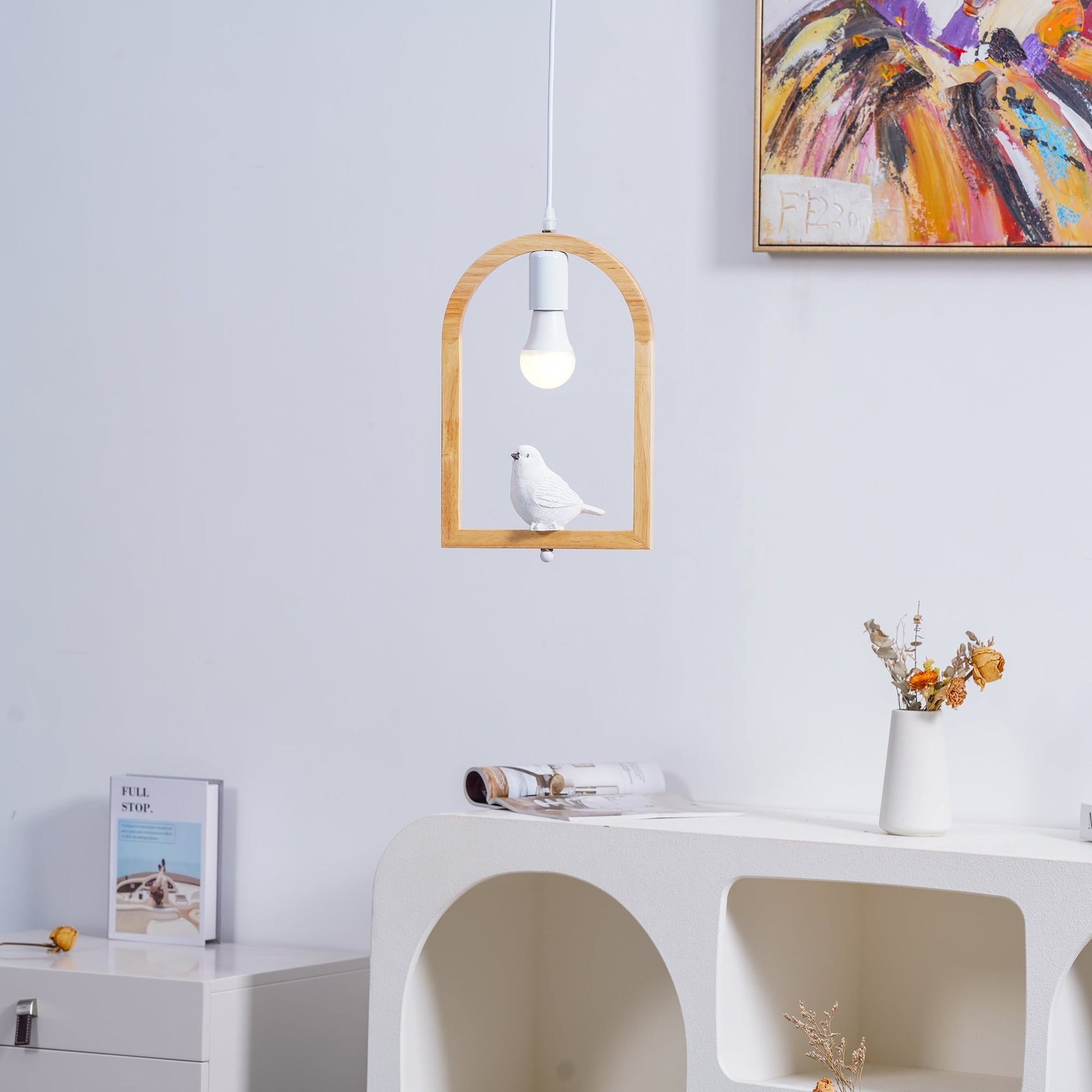 Ceda Wood Resin Pendant Light-Neutral Decor