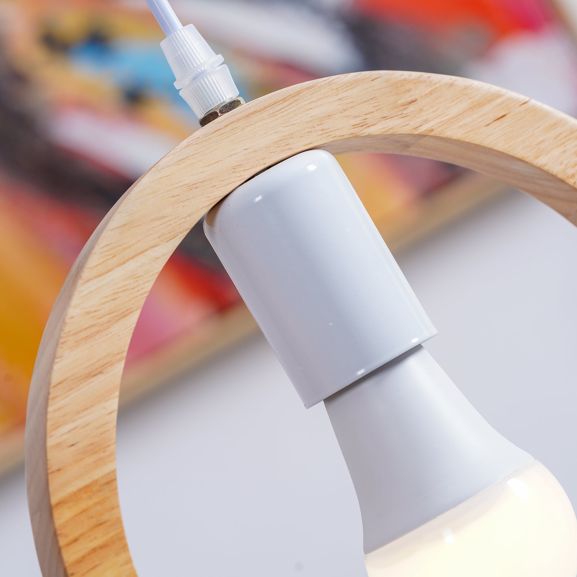 Ceda Wood Resin Pendant Light-Neutral Decor