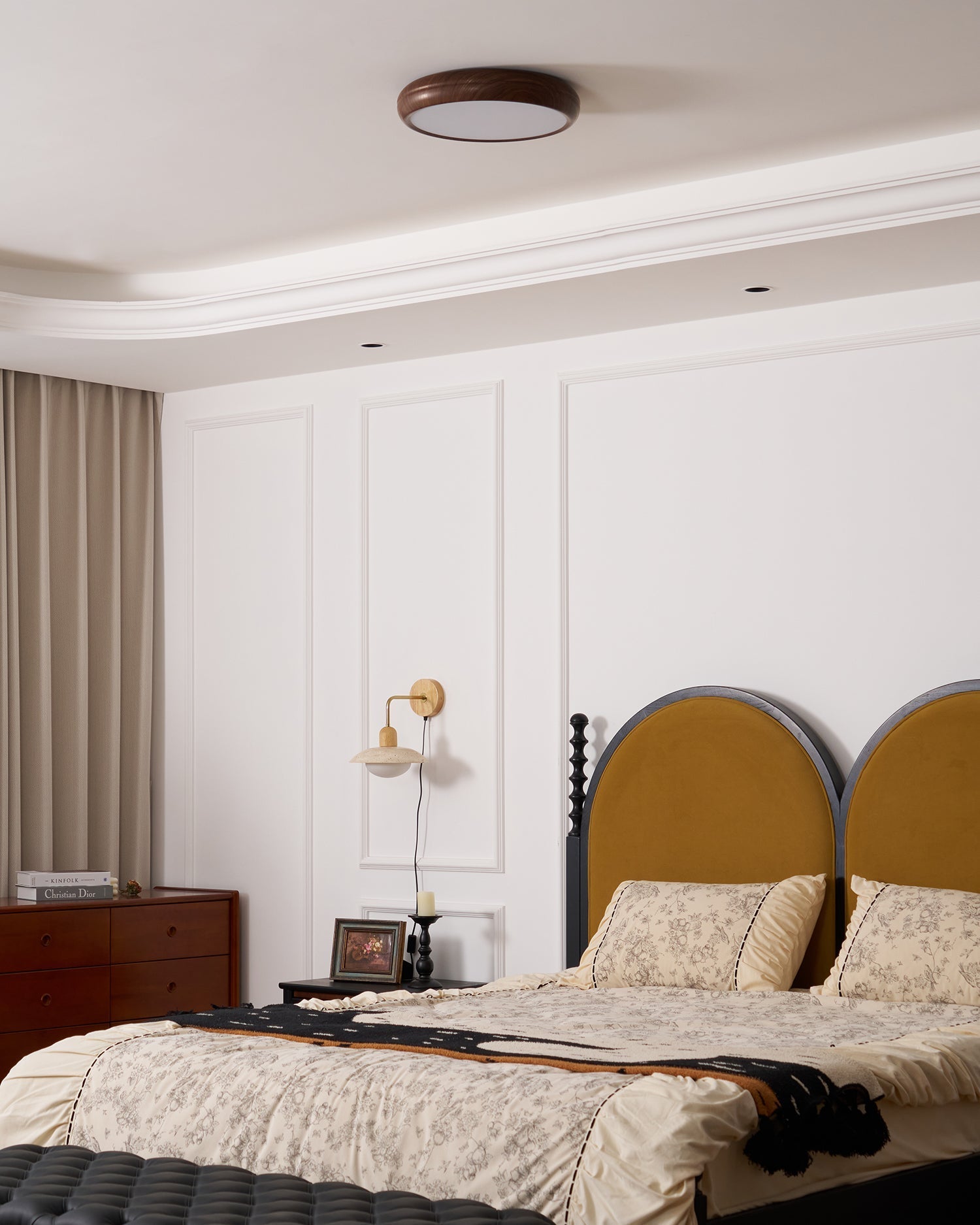 Bexley Ceiling Light Woodgrain Acrylic Round-Neutral Decor