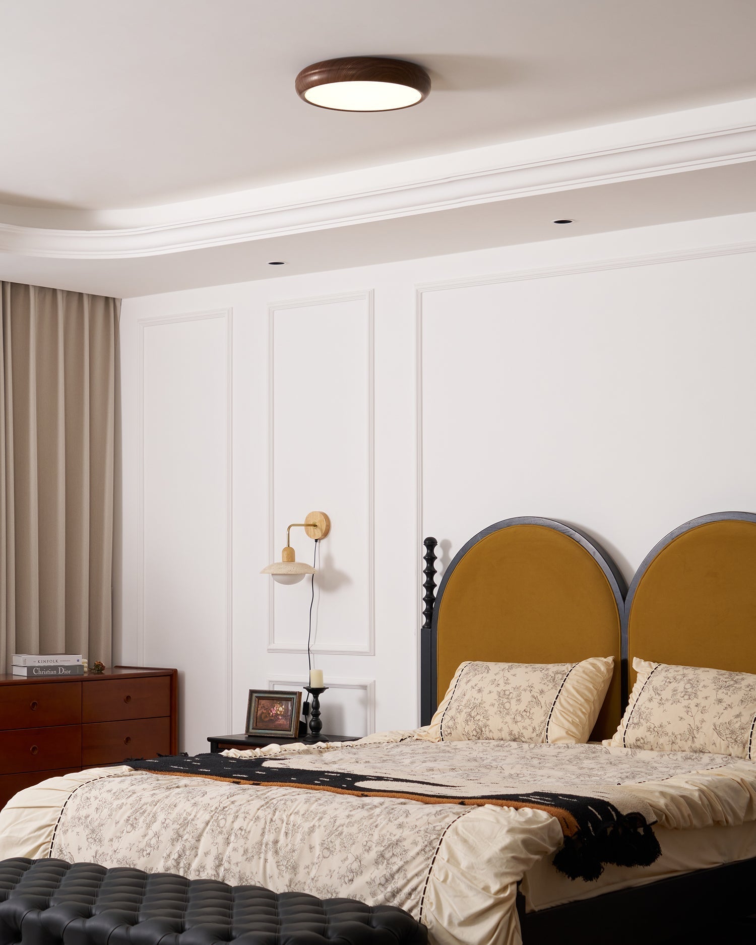 Bexley Ceiling Light Woodgrain Acrylic Round-Neutral Decor