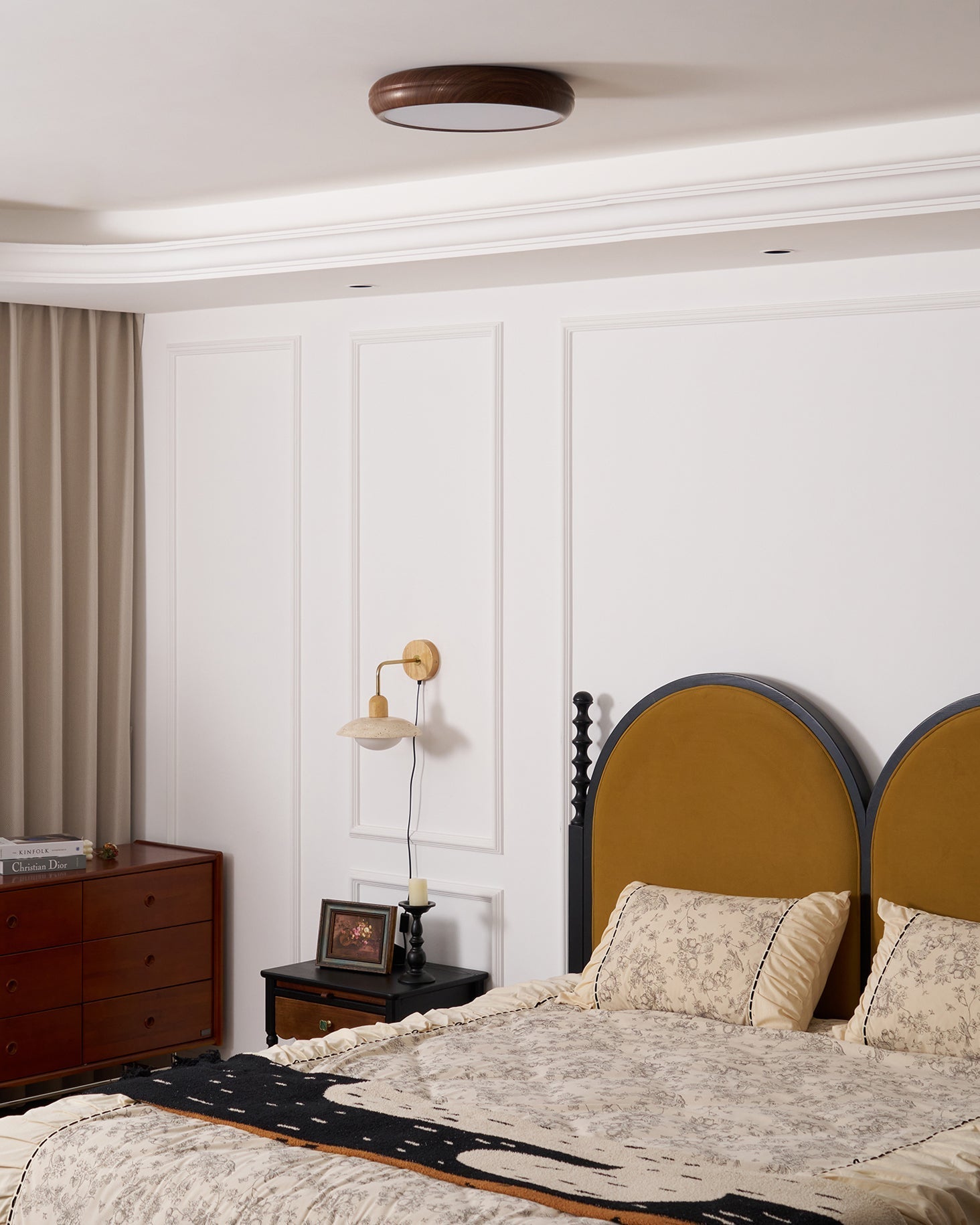 Bexley Ceiling Light Woodgrain Acrylic Round-Neutral Decor