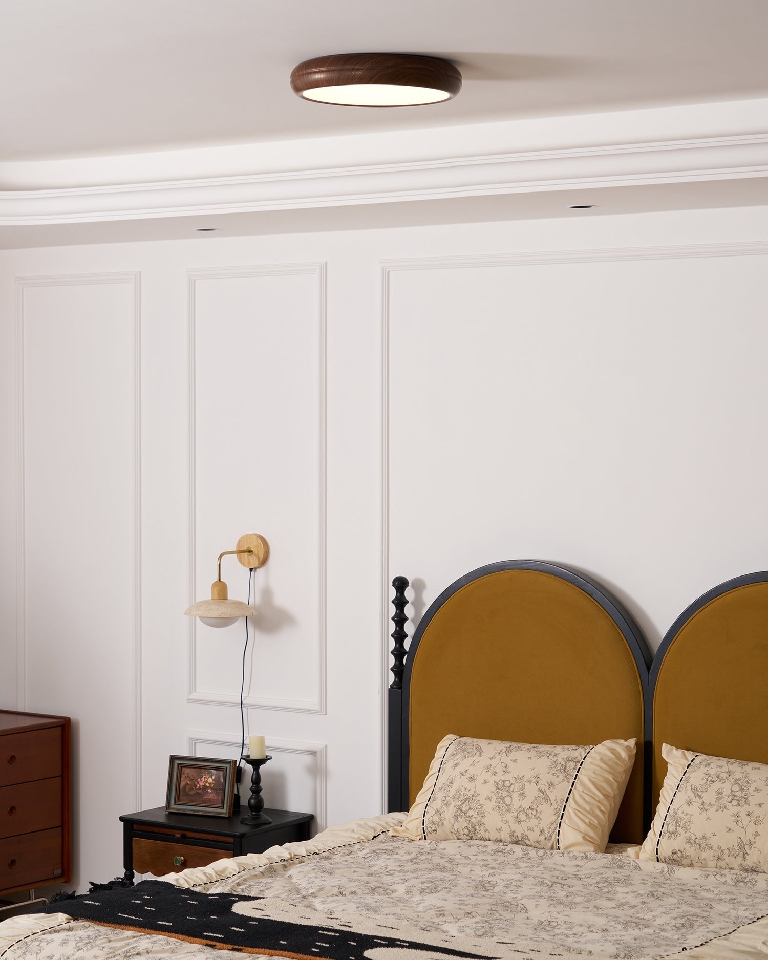 Bexley Ceiling Light Woodgrain Acrylic Round-Neutral Decor